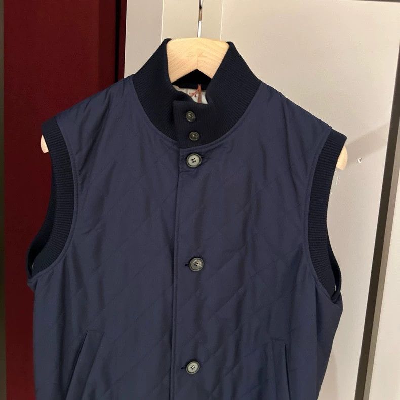 Loro Piana LORO PIANA Men's windproof collar diamond pattern cotton v Size US M / EU 48-50 / 2 - 2 Thumbnail