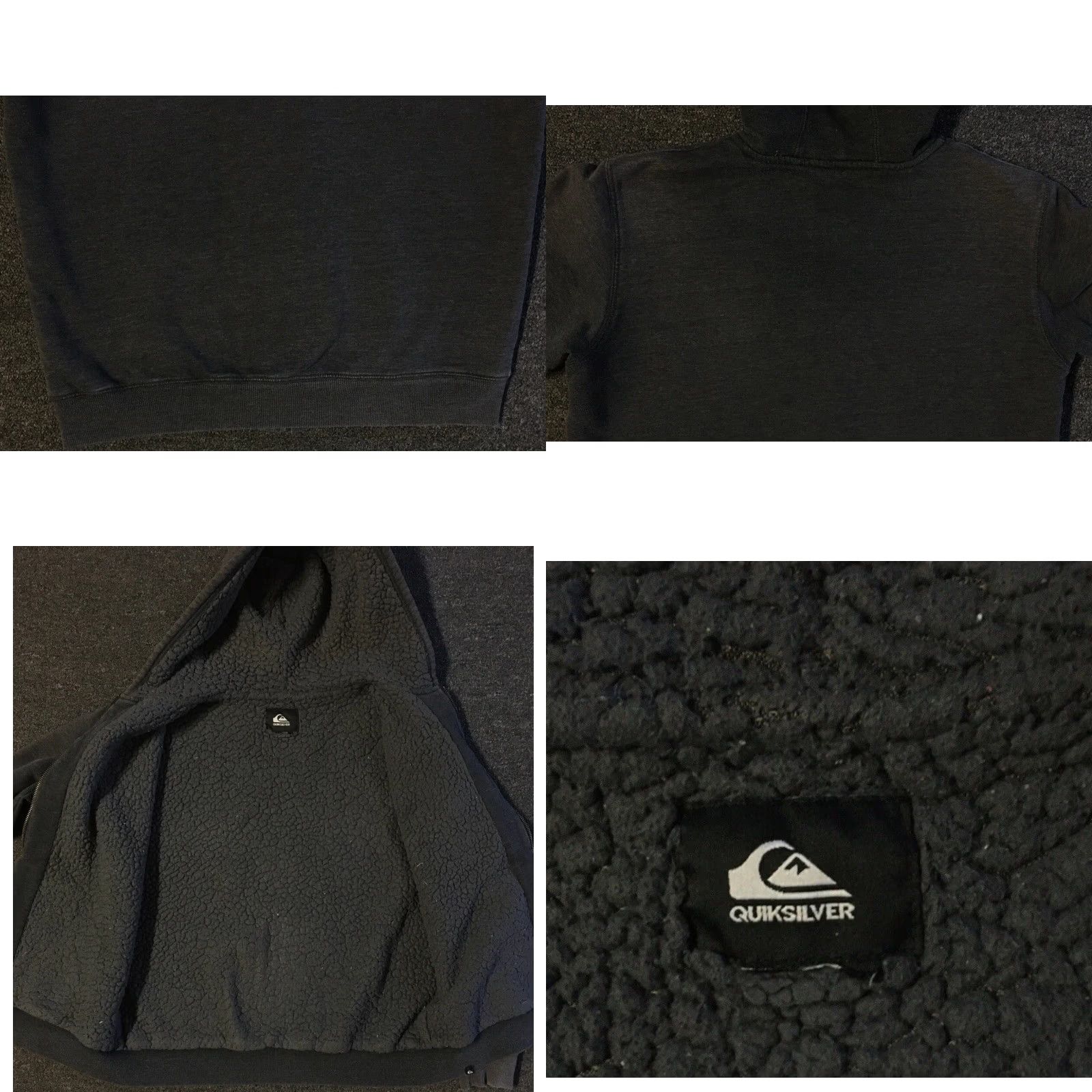 Billabong VINTAGE Quiksilver Faded Zip Hoodie Shirt XS Surf Grunge Emo 90s Y2K Billabong Gray Mens Regular Zip Lined Sherpa Pattern Striped Size US XS / EU 42 / 0 - 9 Thumbnail