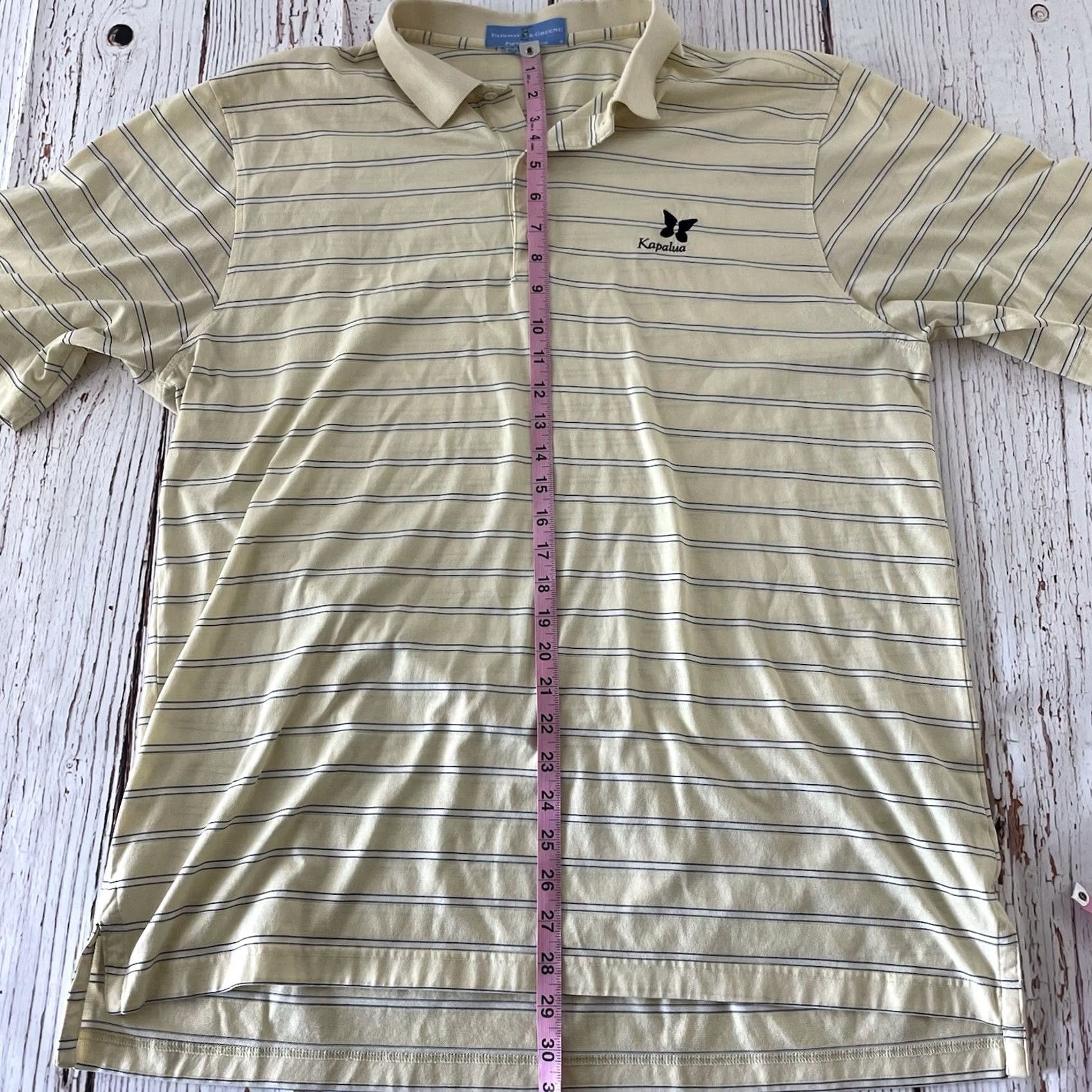 Vintage Fairway & Greene Kapalua Short Sleeve Golf Polo Shirt Striped Men's Large Yellow Shirt Mens Large Yellow Striped Polo Size US L / EU 52-54 / 3 - 5 Thumbnail