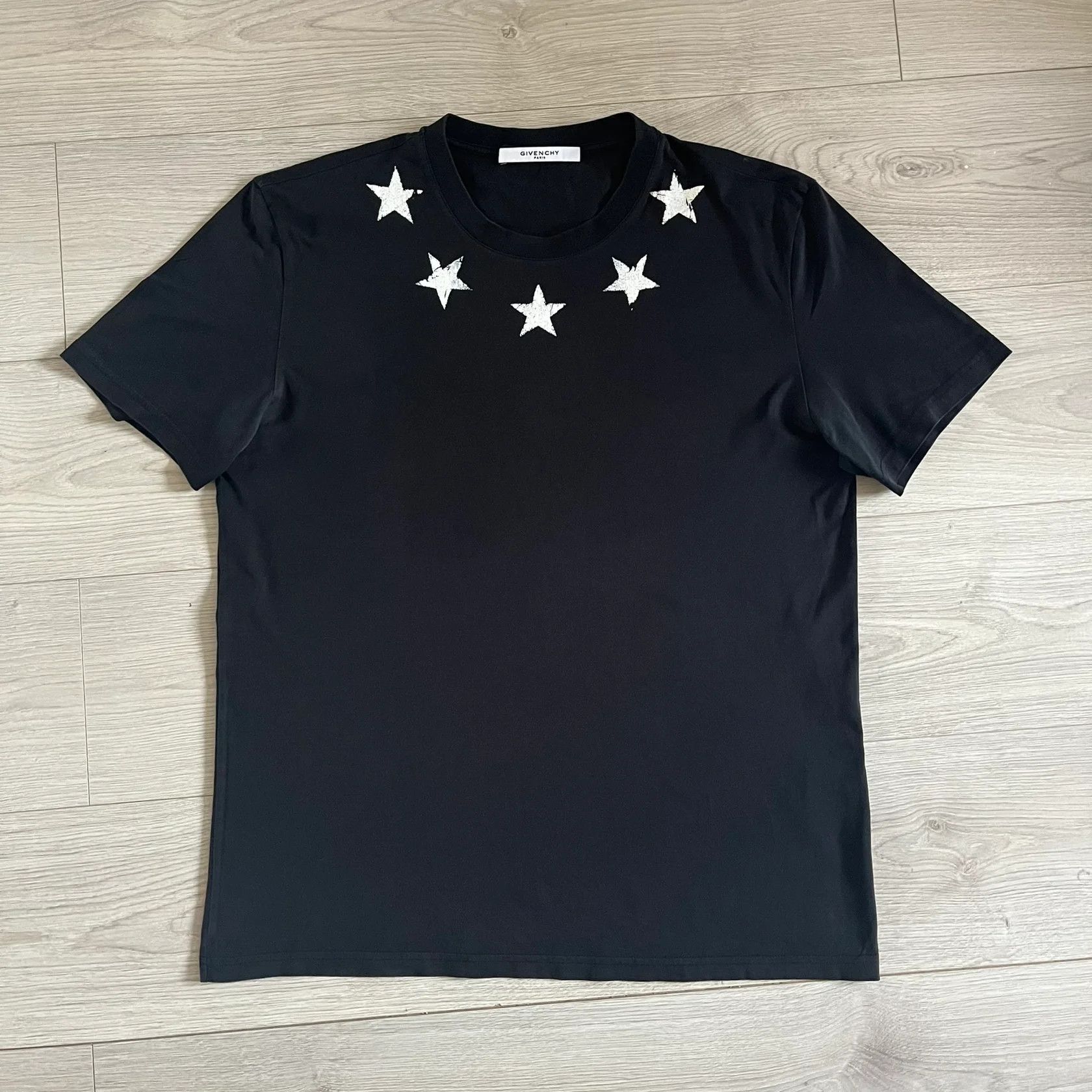 Givenchy Givenchy Distressed Stars Black Tee Size US XL / EU 56 / 4 - 2 Thumbnail