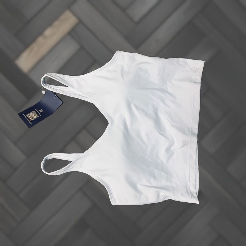 Vintage Dragon Fit Sports Bra Shirt Women M White Longline Padded Yoga Activewear Womens Size ONE SIZE - 1 Thumbnail