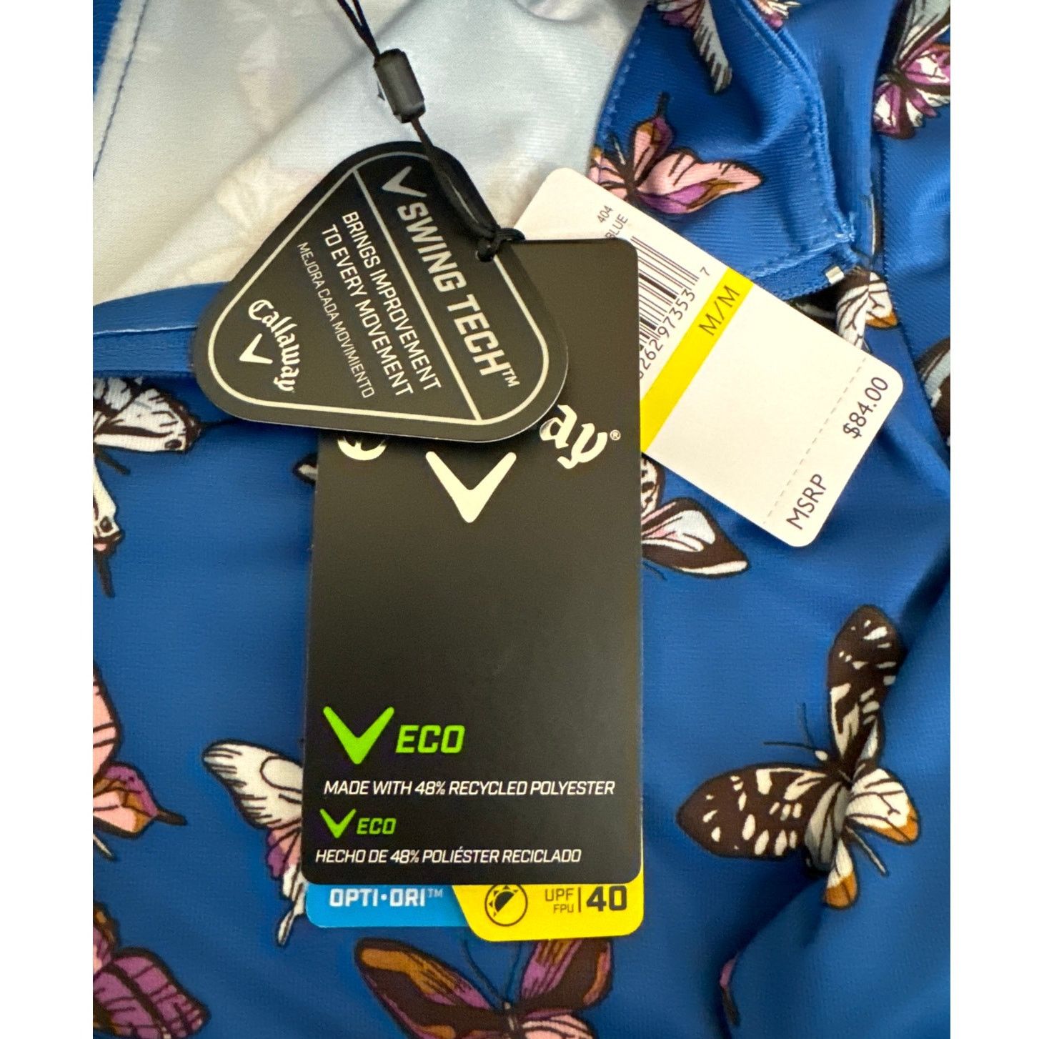 Callaway NWT Callaway Omni-dri Medium Short Sleeve Zip Golf Shirt Blu Size M / US 6-8 / IT 42-44 - 3 Thumbnail