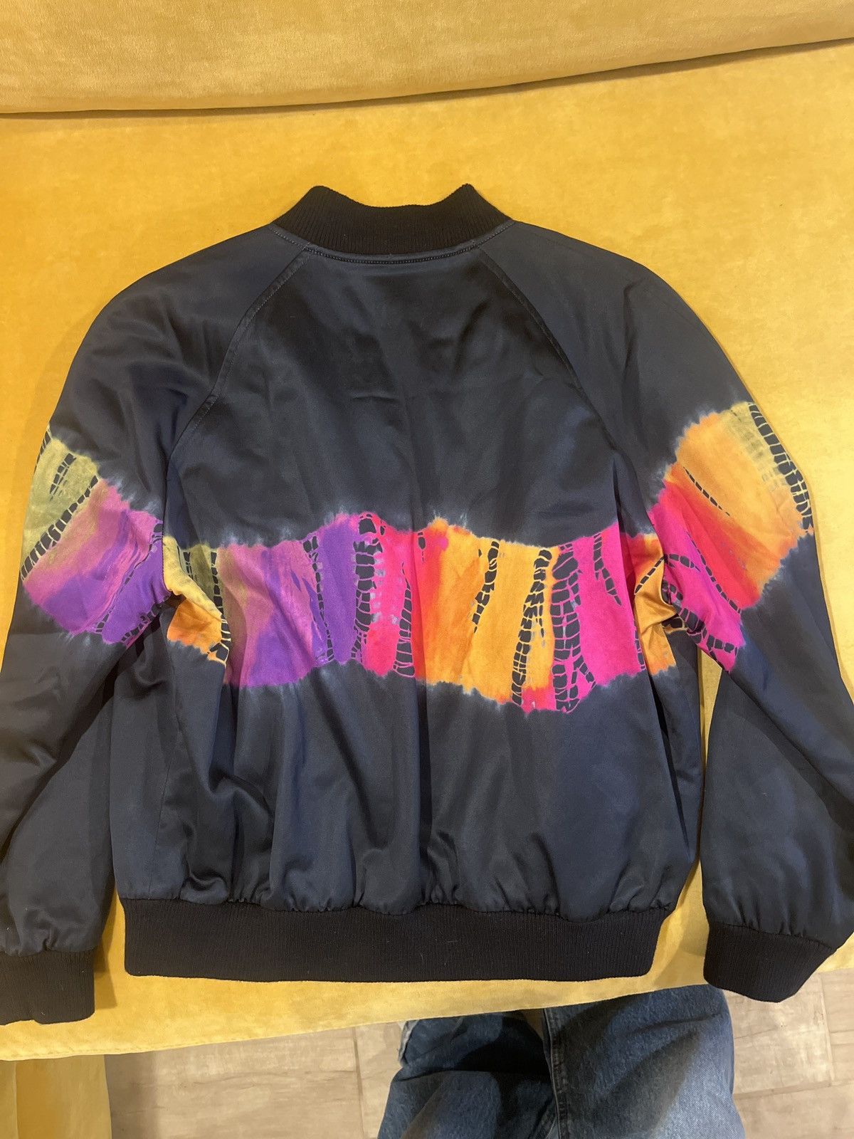 Saint Laurent Paris Black Tie-Dye Bomber Jacket Size US L / EU 52-54 / 3 - 2 Thumbnail