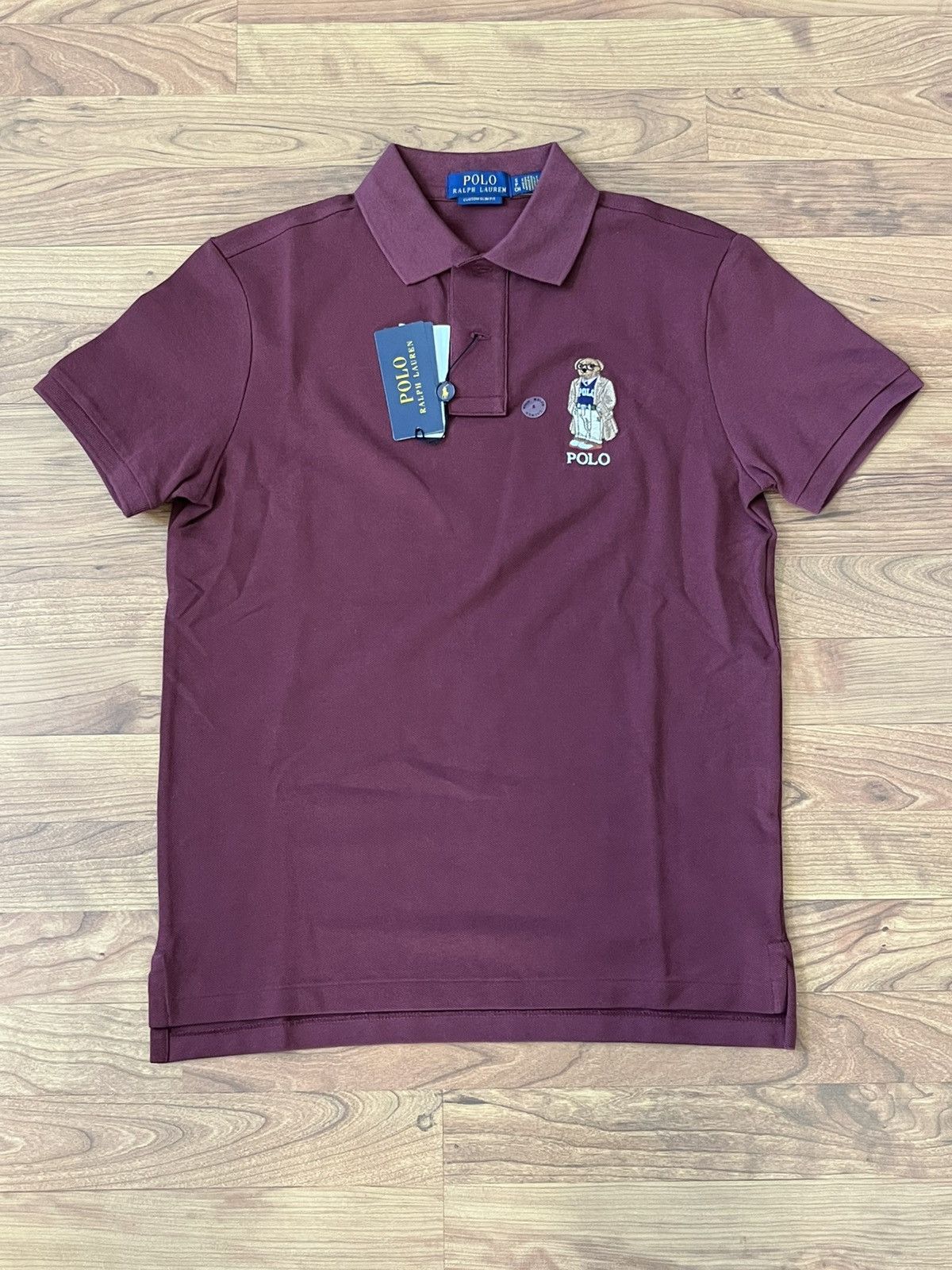 Polo Ralph Lauren Heritage Bear Mesh Polo Shirt Red Wine