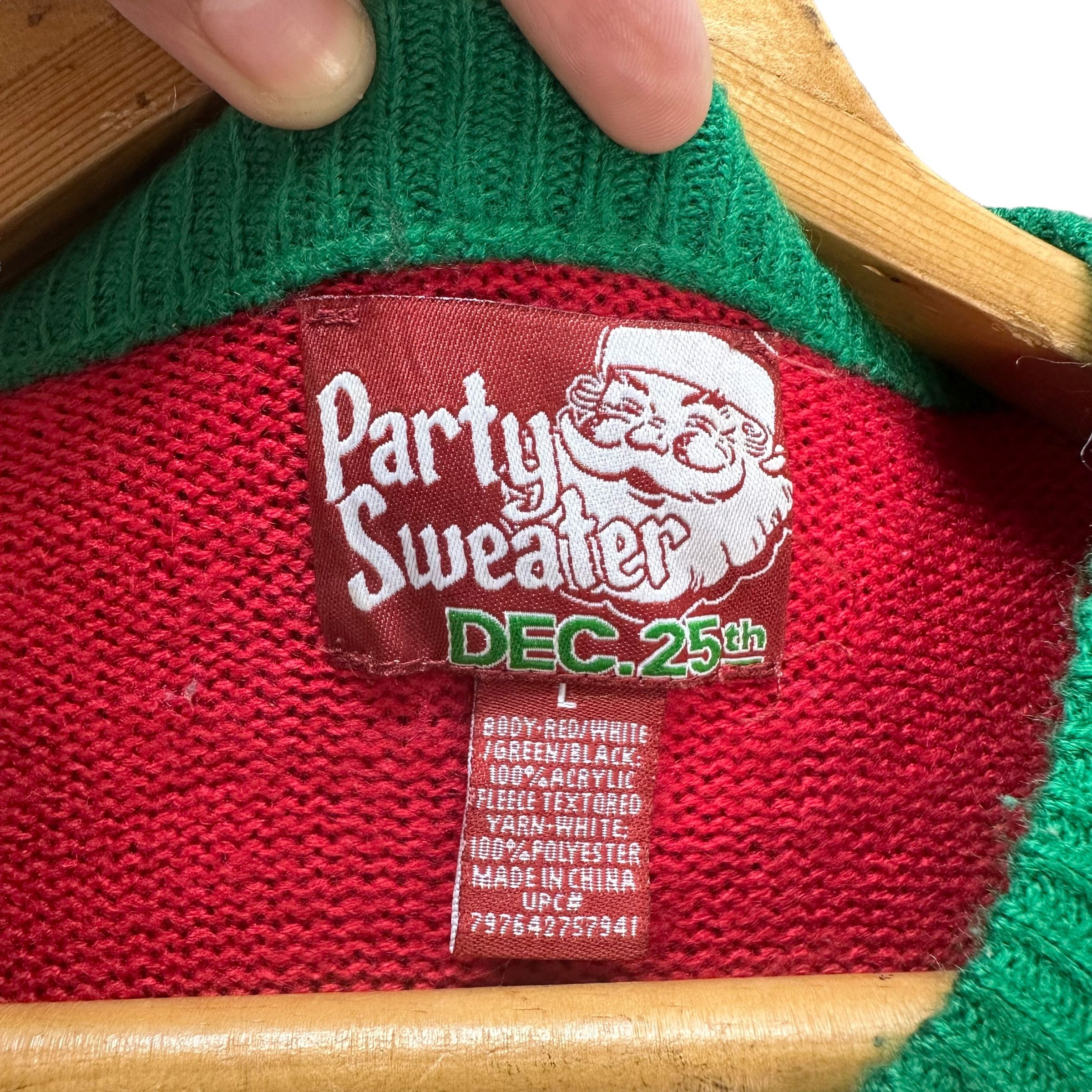 Vintage PARTY SWEATER BAA HUMBUG FULLPRINT KNITWEAR #8995-46 Size US L / EU 52-54 / 3 - 7 Thumbnail