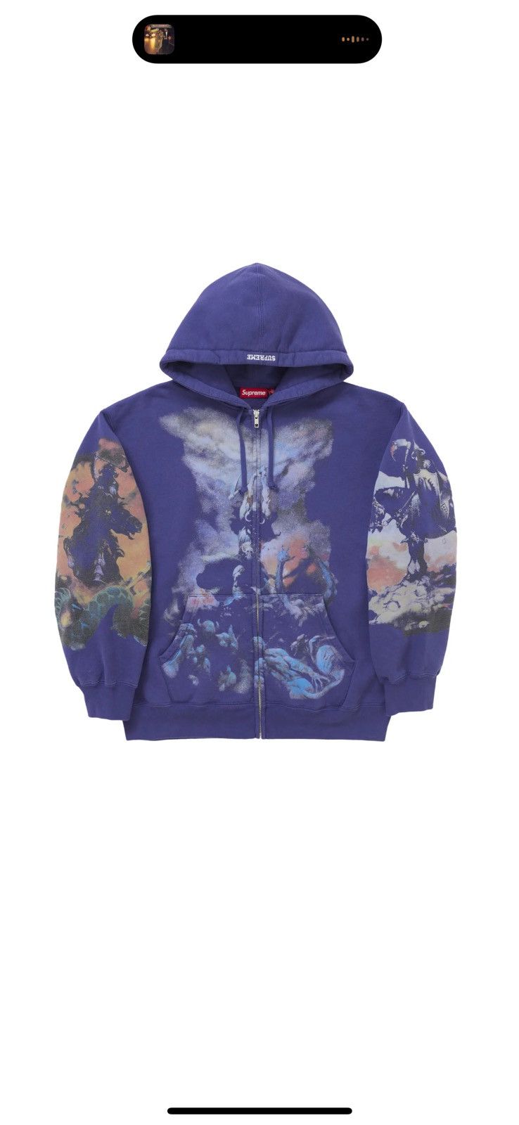 Supreme Frazetta Zip up hoodie | Grailed