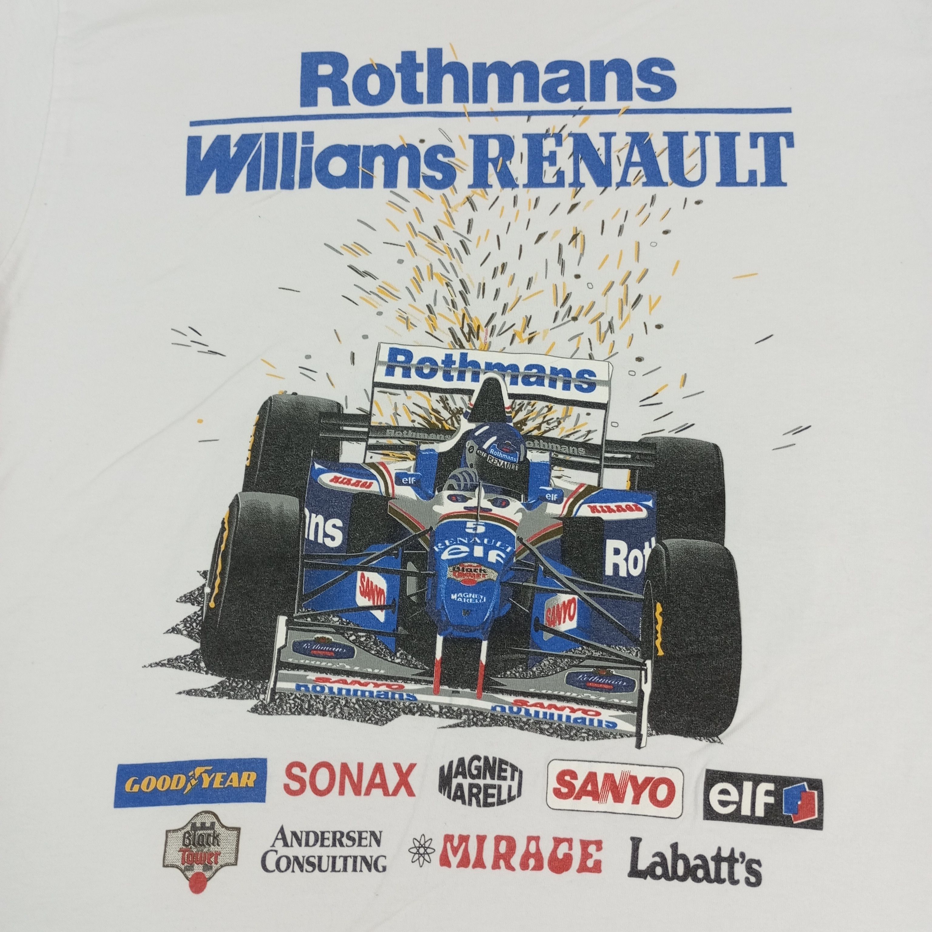 Vintage Racing F1 Formula One Rothmans Williams Renault Tshirt Size US M / EU 48-50 / 2 - 2 Thumbnail