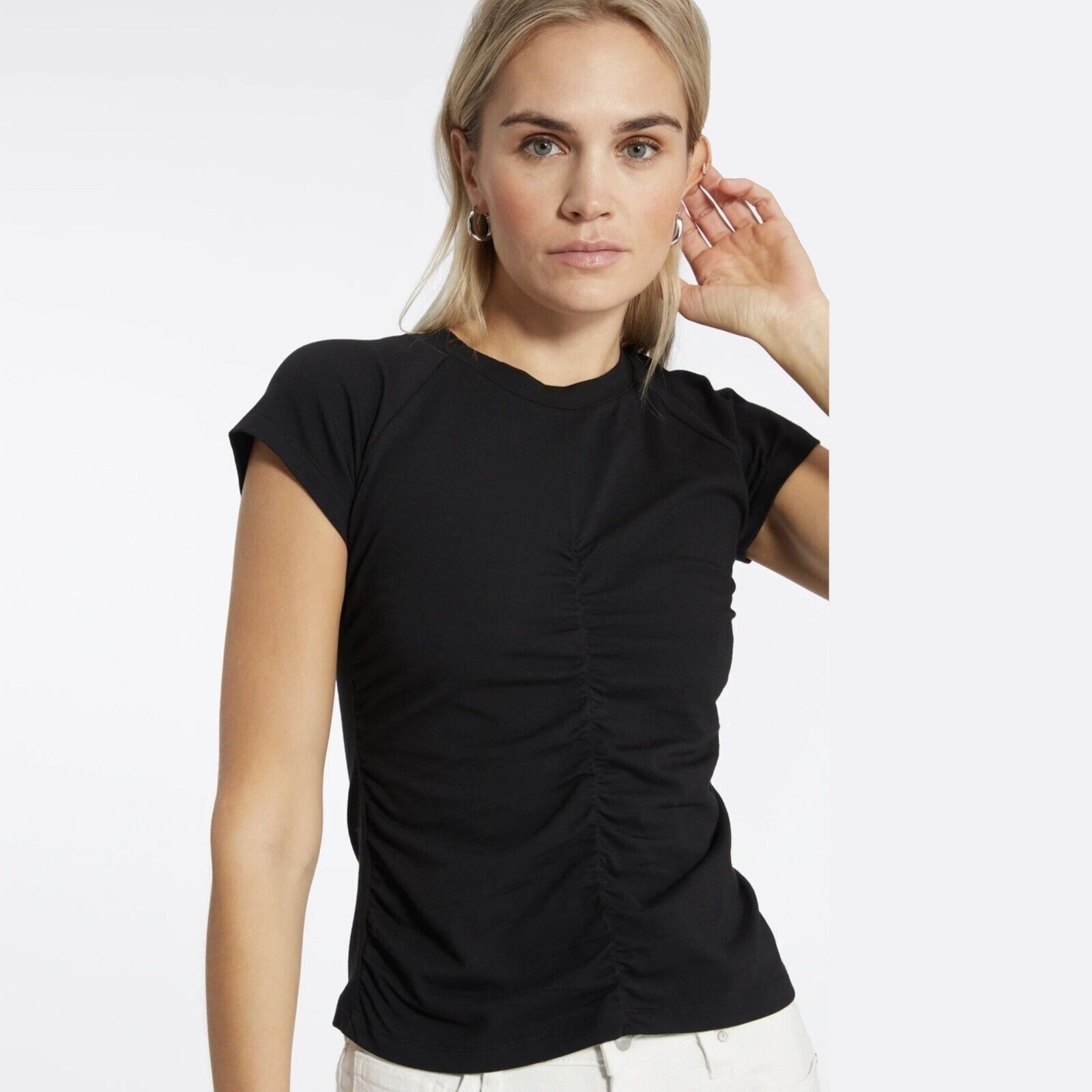 Sanctuary Sanctuary Women Black Cotton Casual Tee Plus Size 1X Size XL / US 12-14 / IT 48-50 - 2 Thumbnail