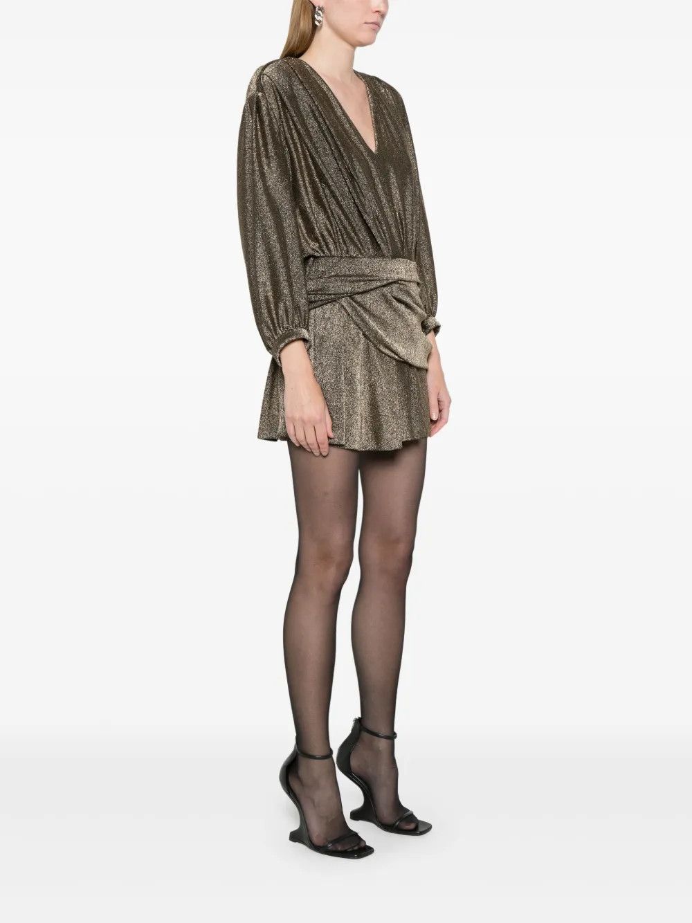 Balenciaga o1y0625 Mini Dress in Gold Size M / US 6-8 / IT 42-44 - 3 Thumbnail
