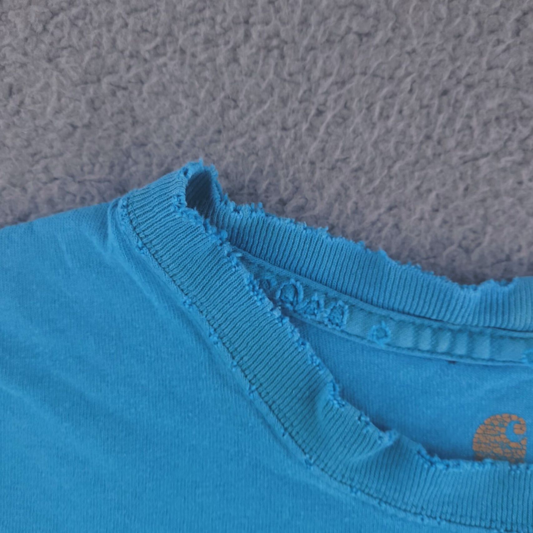 Carhartt Carhartt Shirt Mens L Blue Relaxed Fit Distressed Grunge Workwear Button-Up Short Sleeve Size US L / EU 52-54 / 3 - 3 Thumbnail