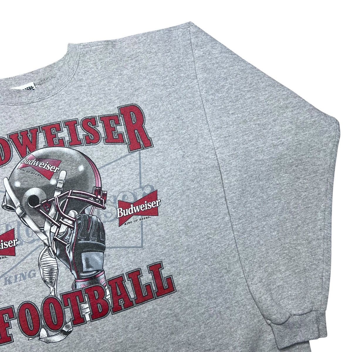 Budweiser Vintage 1990s Budweiser Beer Football Helmet Sweatshirt Size US XL / EU 56 / 4 - 15 Thumbnail