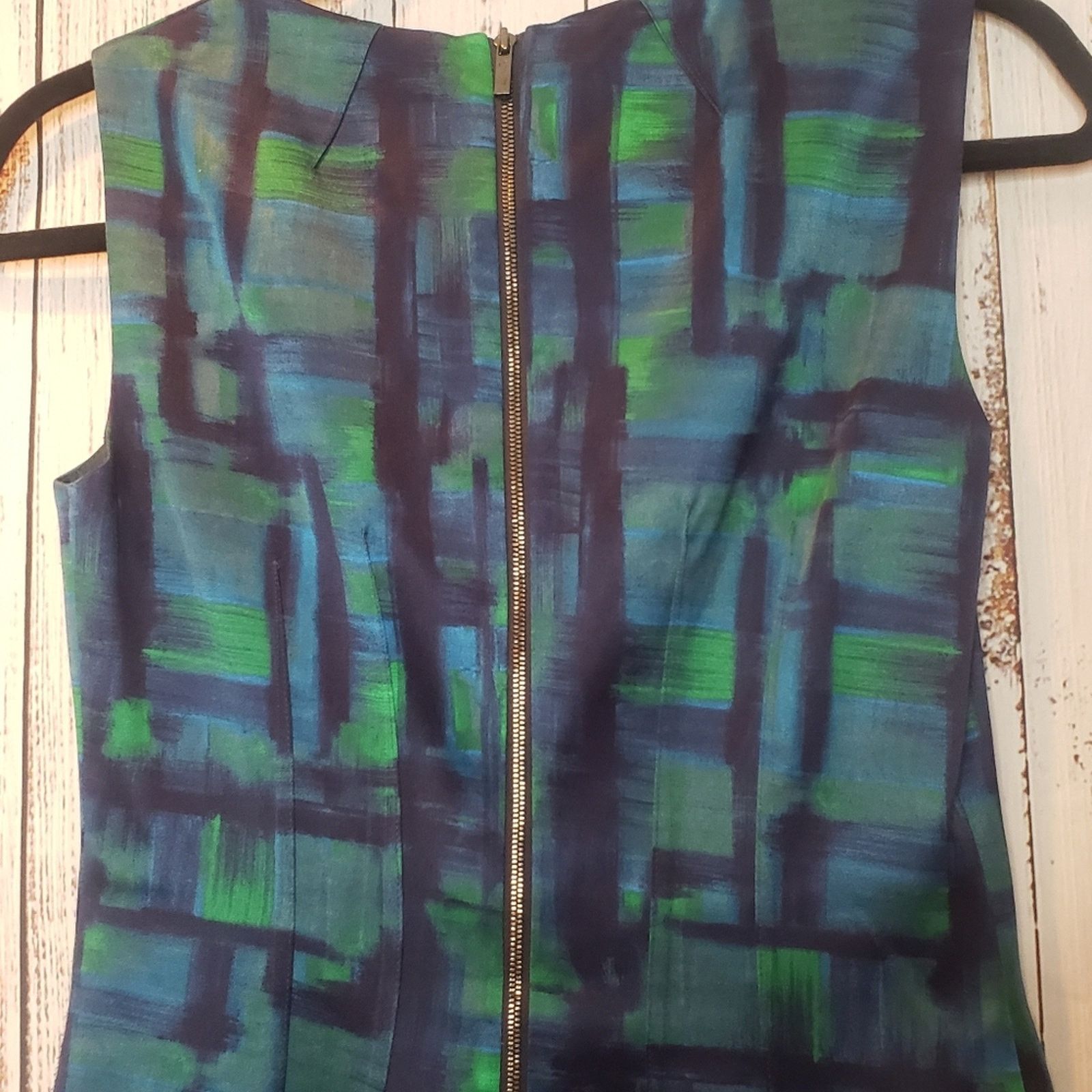 Elie Tahari EUC Elie Tahari Sz 0 Lined sateen midi dress watercolor prnt Size XS / US 0-2 / IT 36-38 - 3 Thumbnail