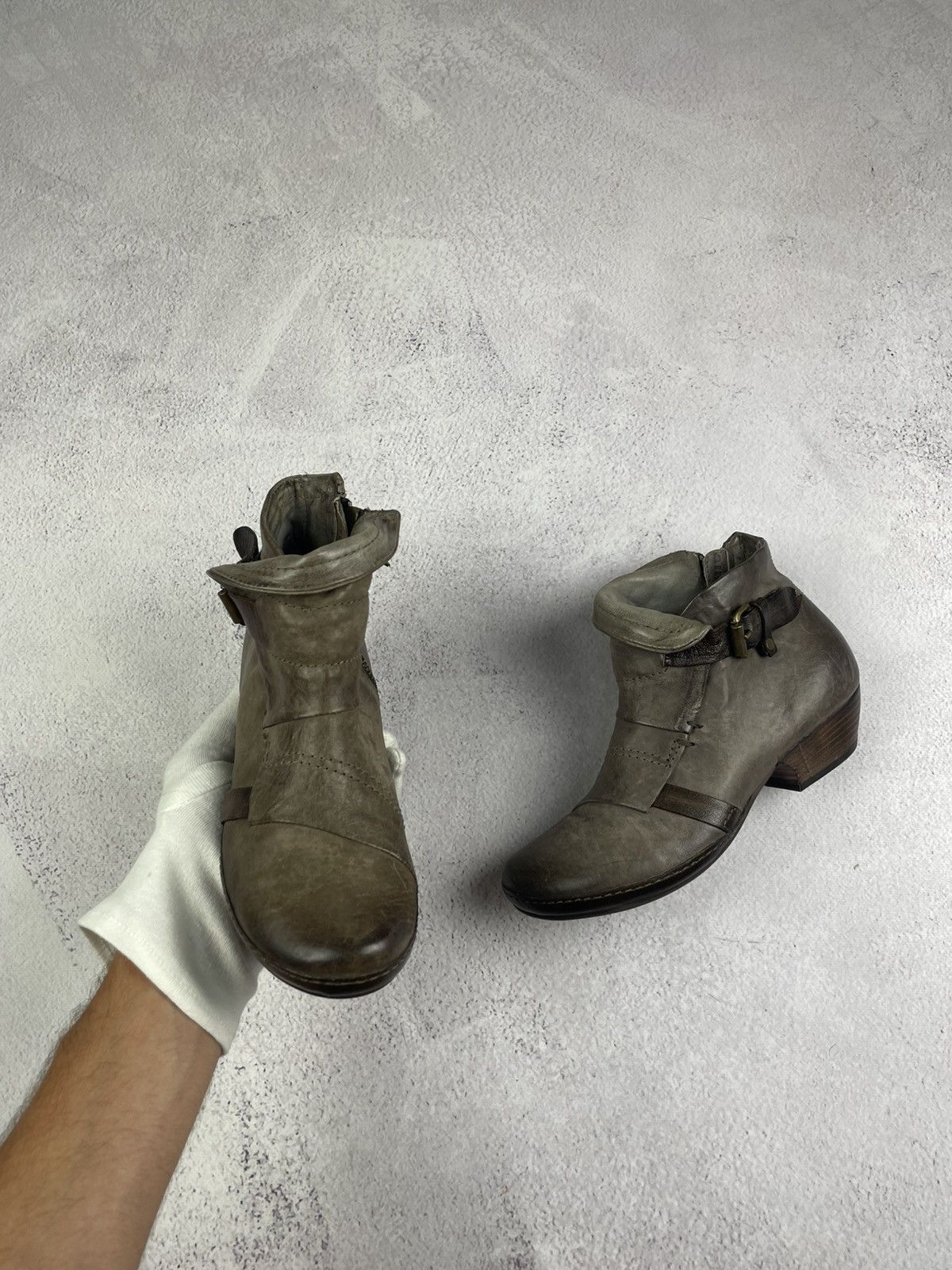 A.S.98 × Vintage A.S. 98 Women’s Leather Ankle Boots Gray Brown Size 37 Size US 7 / IT 37 - 2 Thumbnail