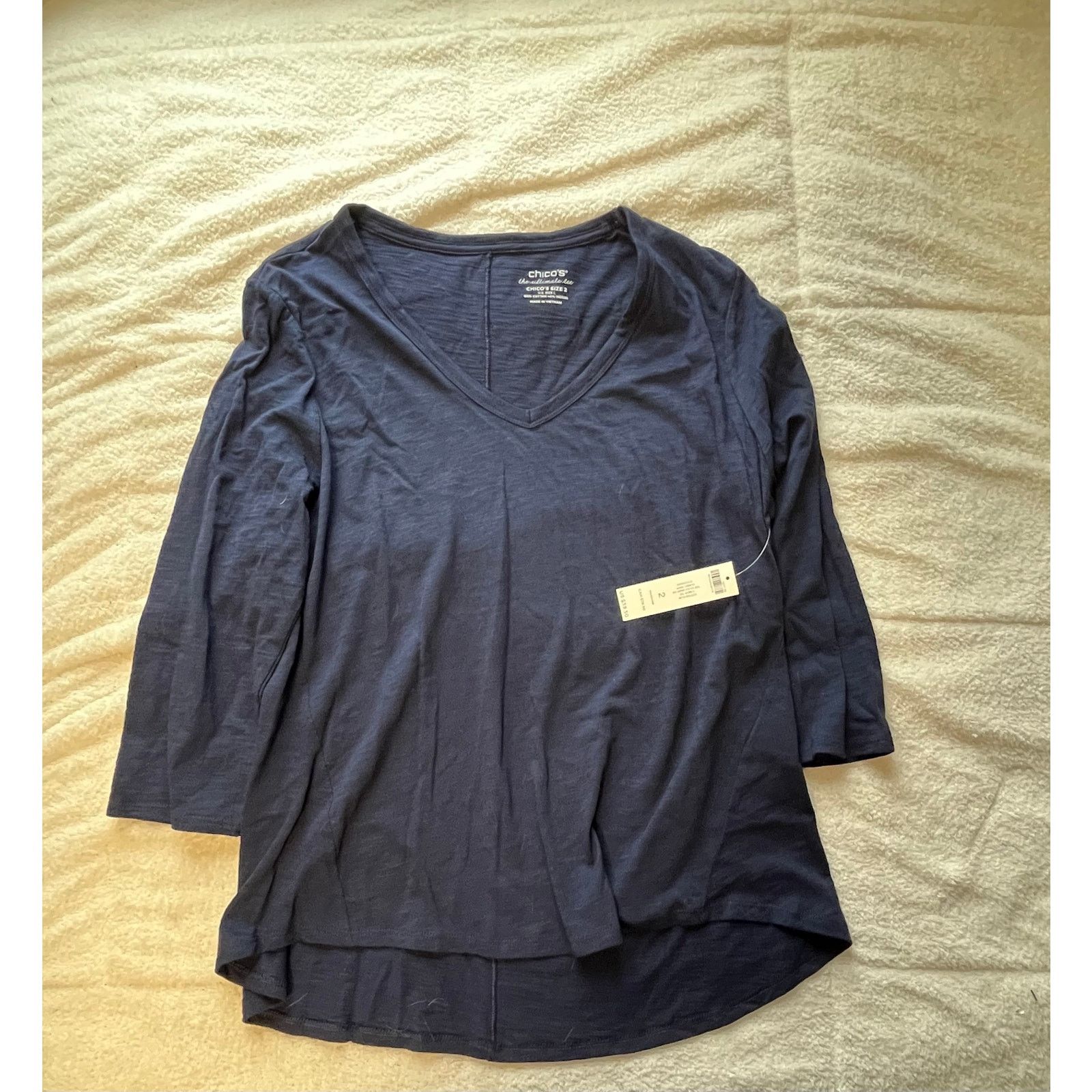 Chicos Lauren Ralph Lauren Plaid Linen Peplum Blouse in Blue XL Size L / US 10 / IT 46 - 1 Thumbnail