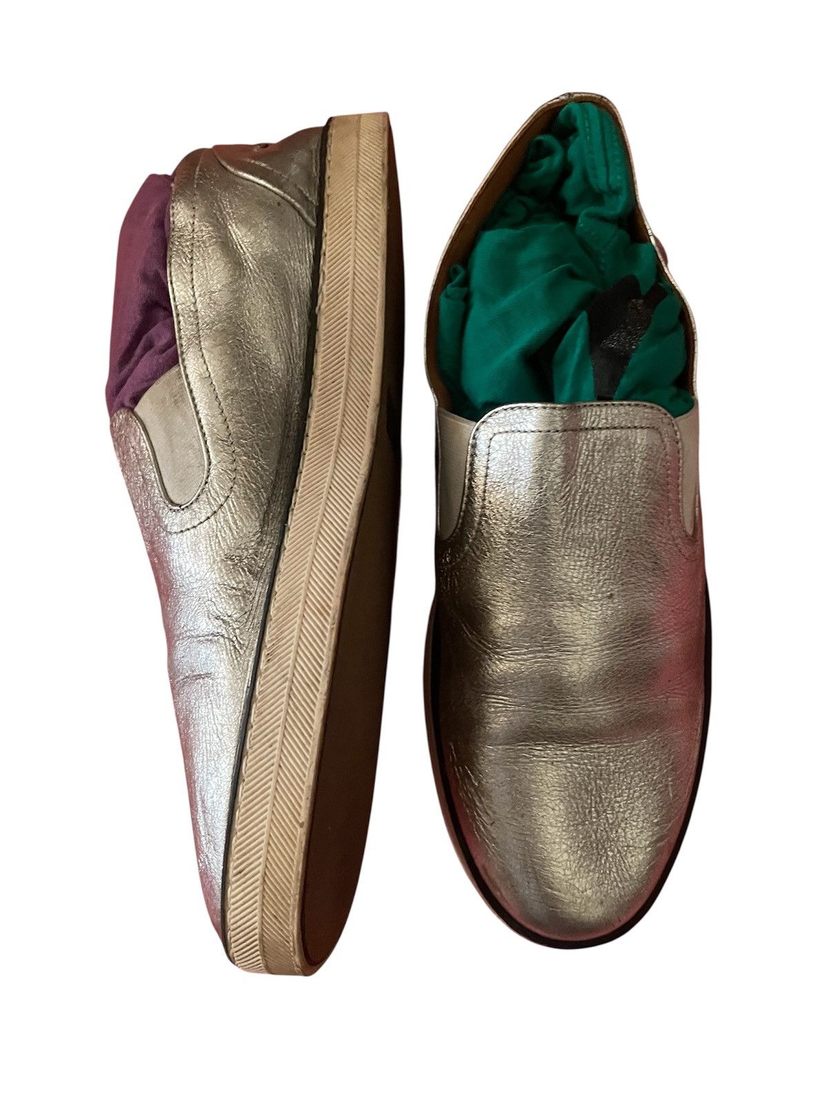 Bottega Veneta Bottega Veneta Women's Bronze Metallic Leather Slip-On Flats Size US 7 / IT 37 - 3 Thumbnail