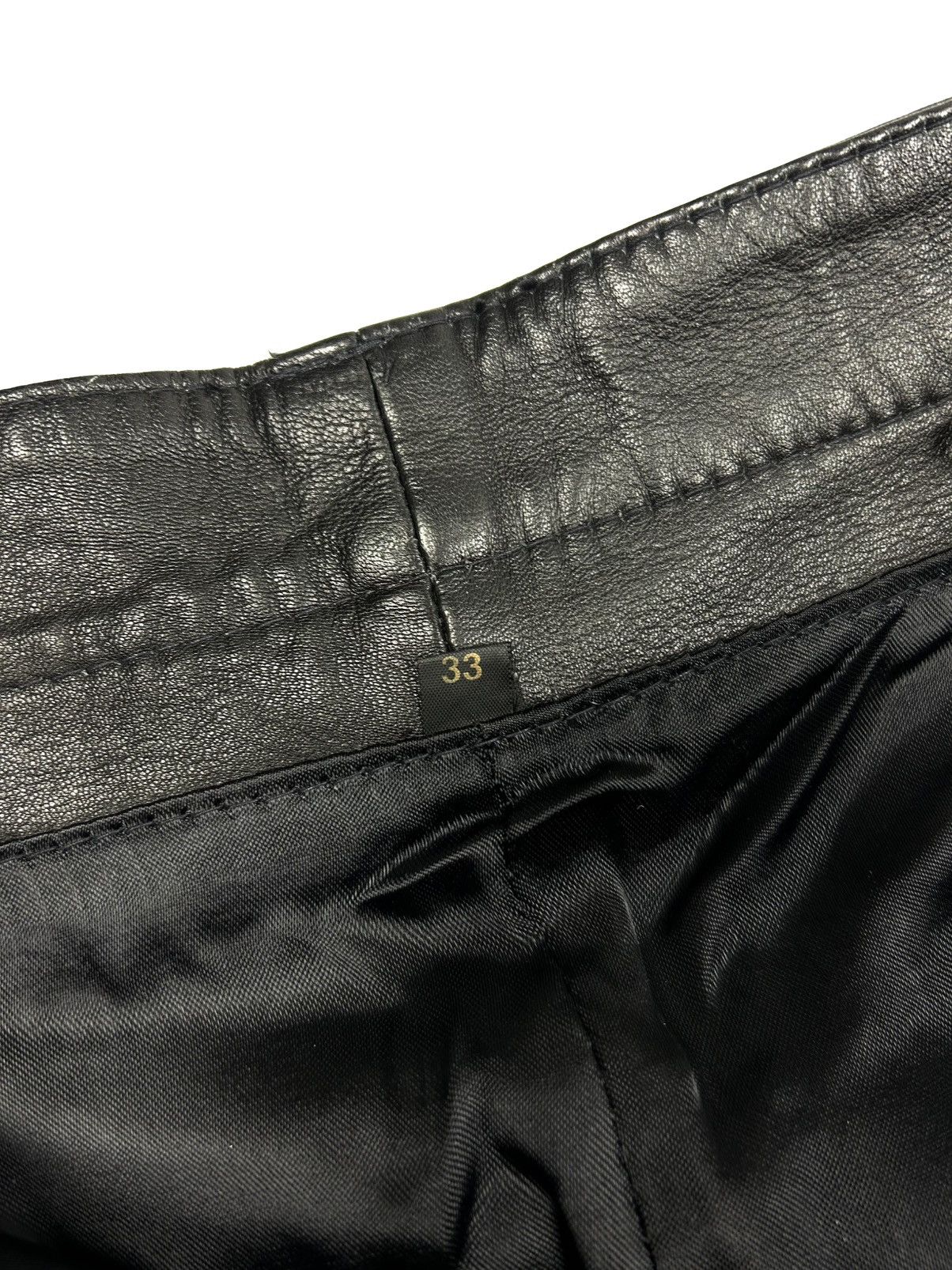 Genuine Leather Vintage The King Black Genuine Leather Pants Avant Garde Y2K Size US 33 - 16 Thumbnail