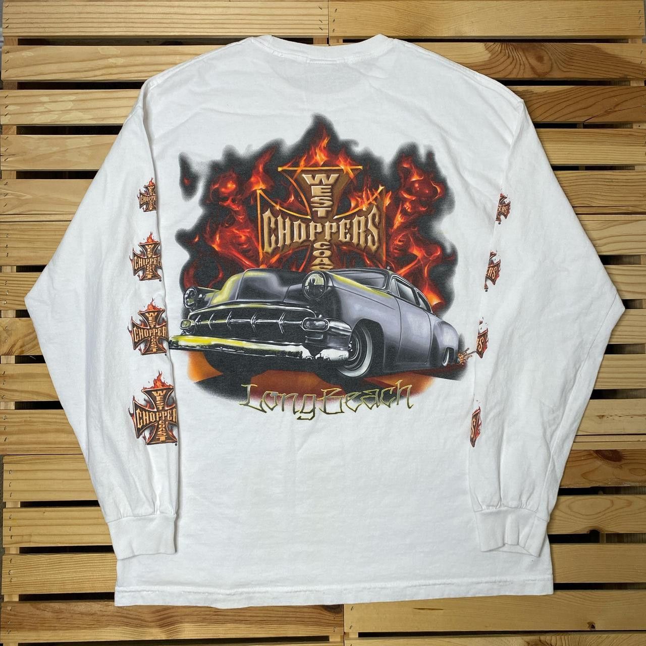 West Coast Choppers Vintage WCC West Coast Choppers Flame Biker Tee Size XL Size US XL / EU 56 / 4 - 1 Thumbnail