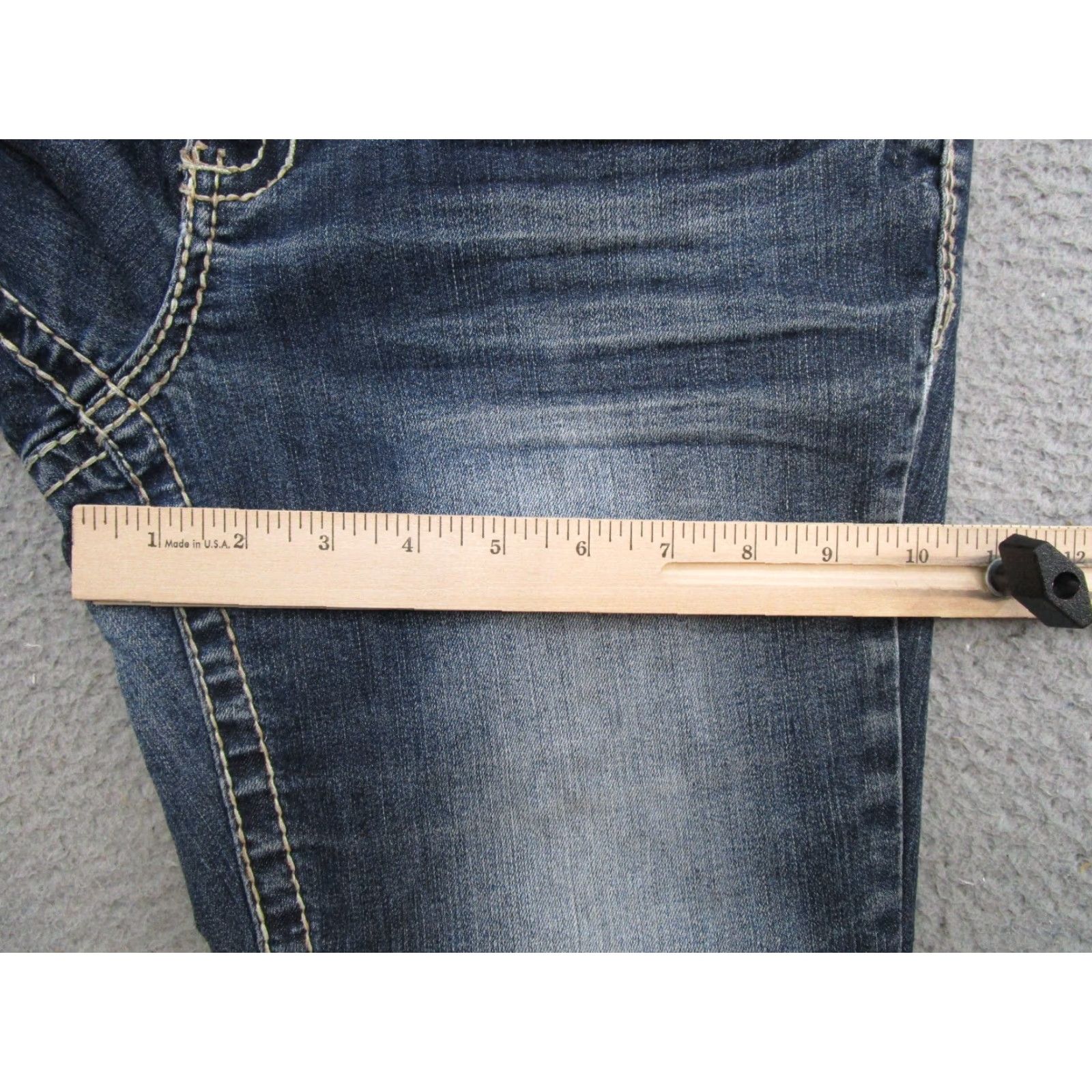 Vintage Maurices Women's Denim Jeans 5-Pocket Stretch Embroidered Flap Pocket Slim/Regular Size M Blue Denim Skinny Casual Size 32" / US 10 / IT 46 - 6 Thumbnail