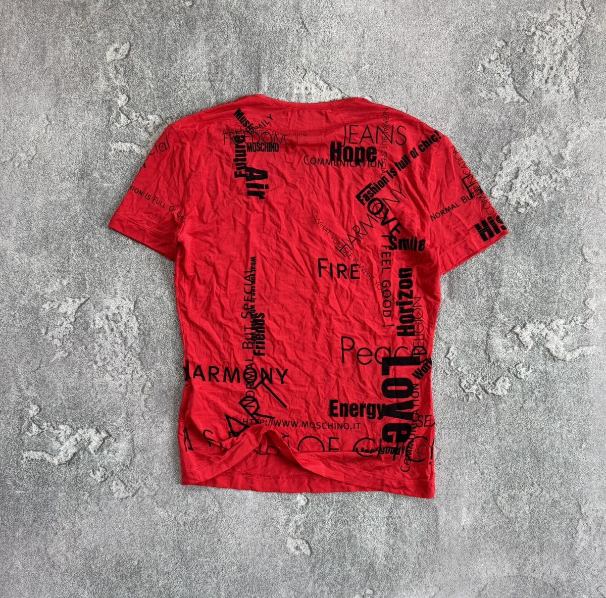 Designer × Moschino × Vintage Moschino Jeans I46/US12/GB16 all printed tee Avantgarde top Size XL / US 12-14 / IT 48-50 - 12 Thumbnail
