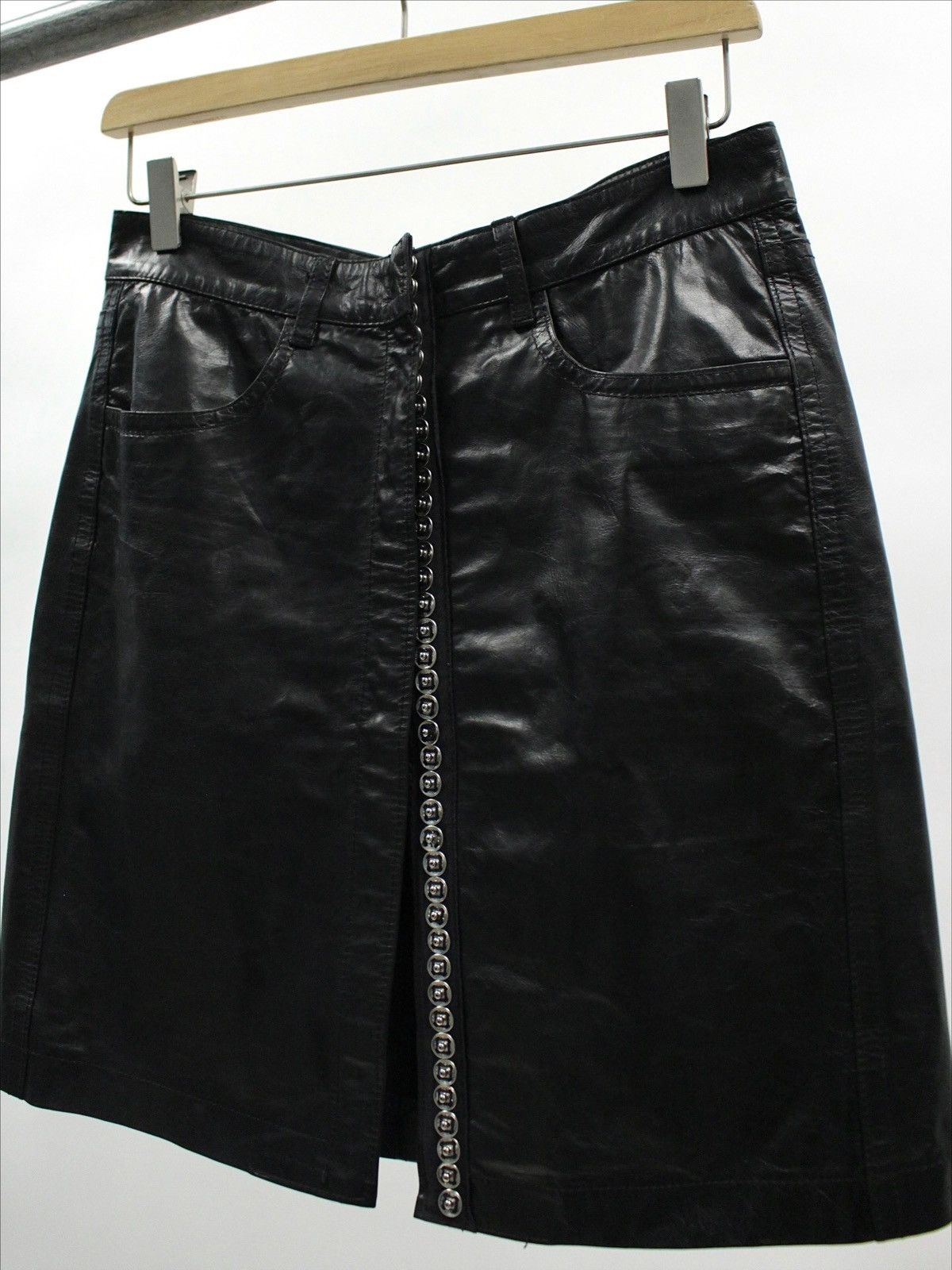 Ann Demeulemeester S/S01 Ann Demeulmeester Leather Mini Skirt Size 26" / US 2 / IT 38 - 4 Thumbnail
