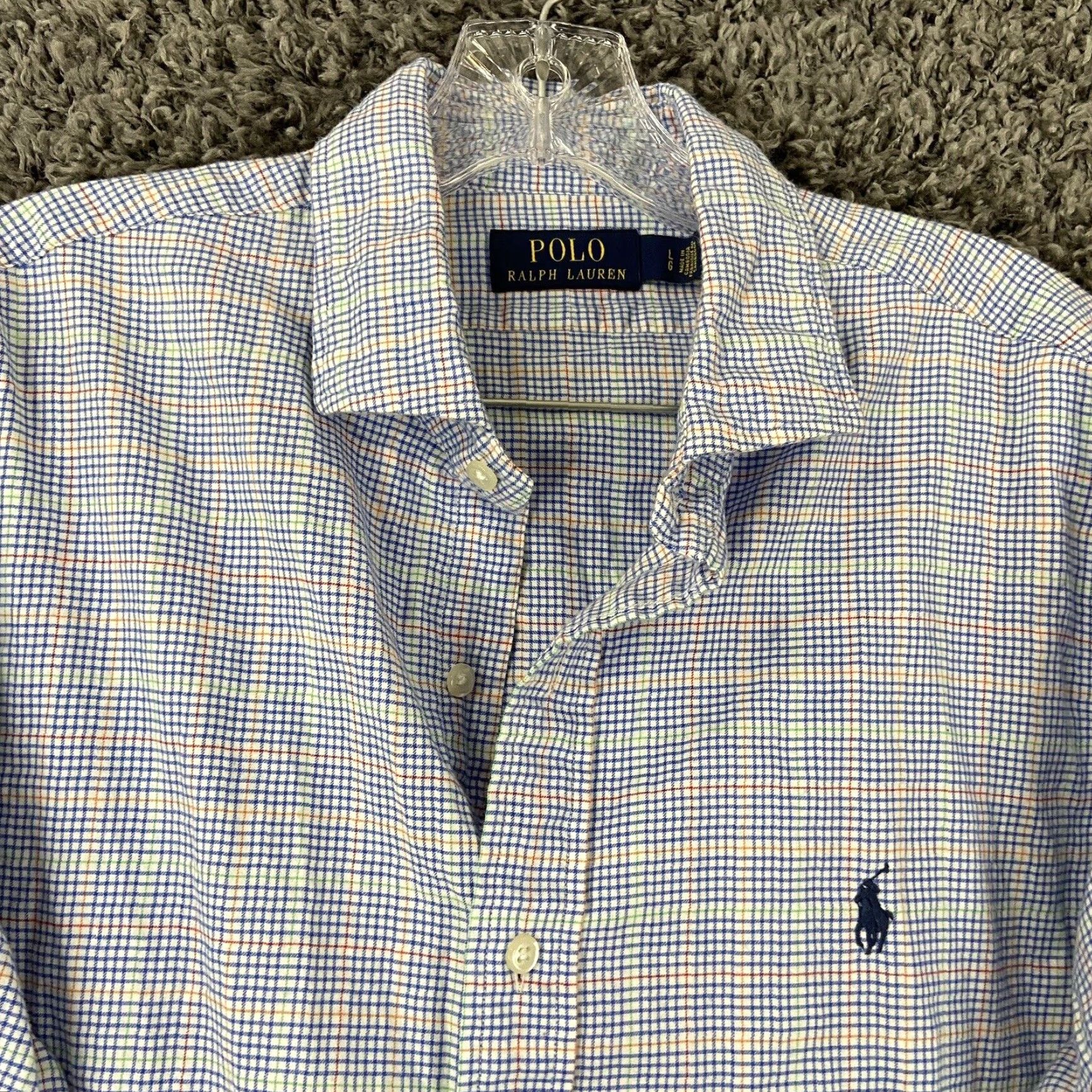 Polo Ralph Lauren POLO RALPH LAUREN Multicolor Plaid Button-Up Shirt Long Sleeve Adult Large Mens Size US L / EU 52-54 / 3 - 4 Thumbnail