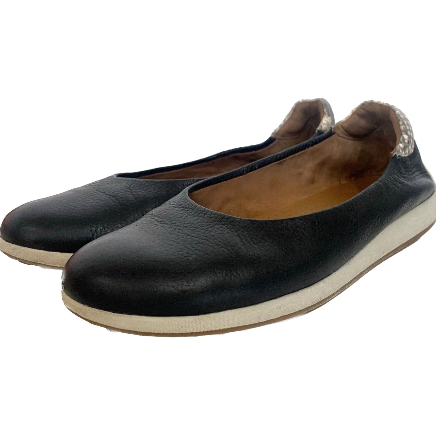 Vintage VINTAGE Caslon Ballet Flats Comfort Black Leather Snakeskin Round Toe Slip On Sz 7.5 Women Flats Slipon 7.5 Black Comfort Caslon Shoes Women Size US 8 / IT 38 - 5 Thumbnail