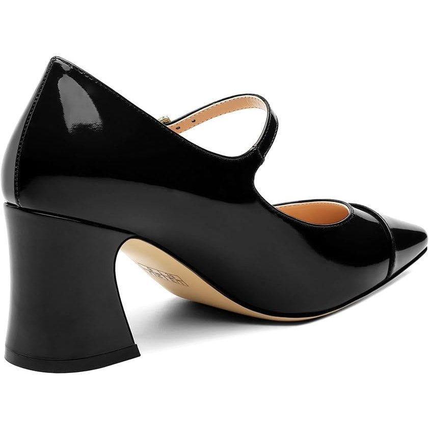 Other Gofourthat Women's 8.5 Black Faux Leather Closed Toe Heels Size US 8.5 / IT 38.5 - 5 Thumbnail