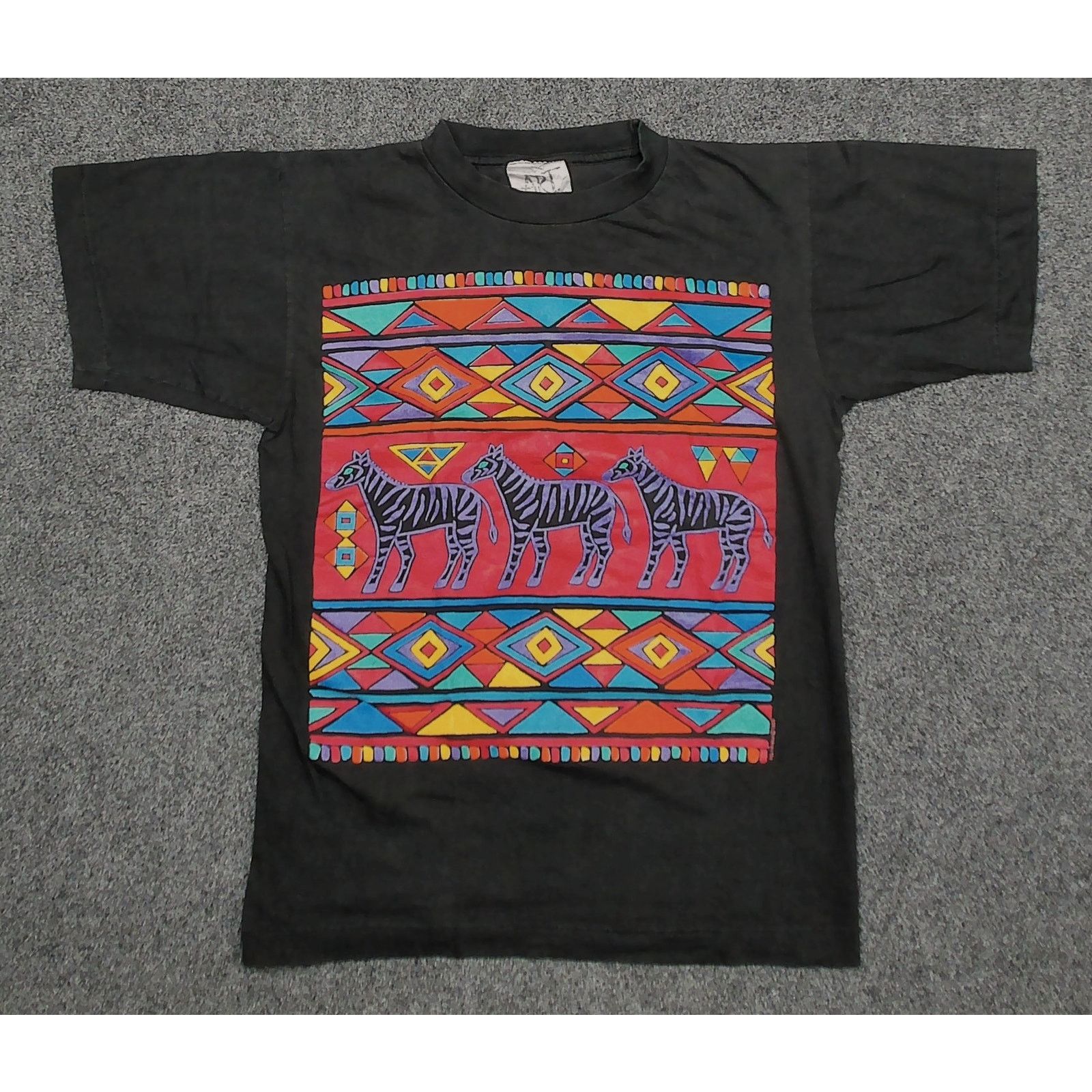 Vintage Vintage / Art / 90s Single Stitch Bellipanni Zebra Tee Size US M / EU 48-50 / 2 - 3 Thumbnail
