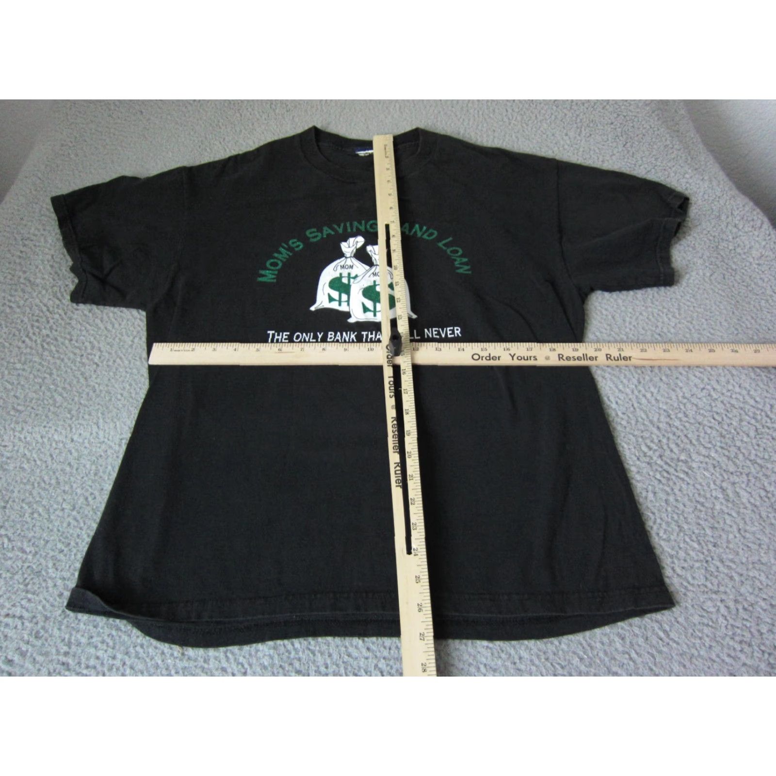 Vintage VINTAGE Mom Shirt Adult Medium Black Bank of Mom Money Bags Casual Tee Mens Shirt M Black 80s Classic School Mens Size US M / EU 48-50 / 2 - 4 Thumbnail