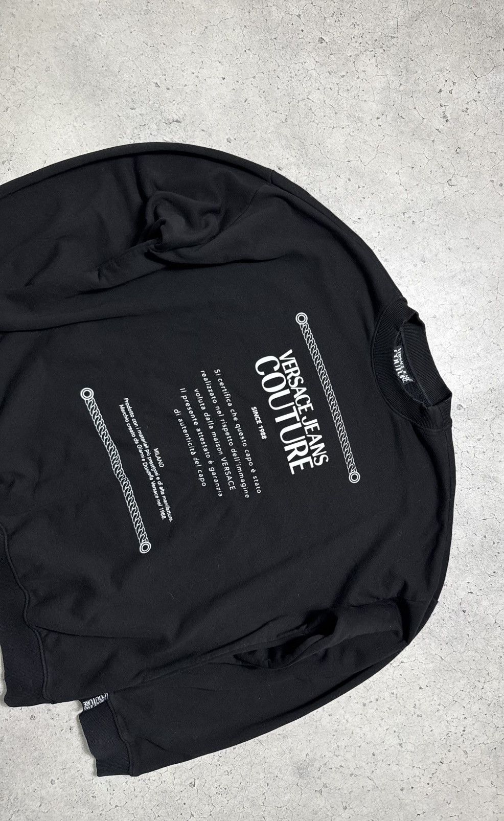 Versace Jeans Couture Versace Jeans Couture Black Big Logo Sweatshirt Size XL Size US XL / EU 56 / 4 - 5 Thumbnail