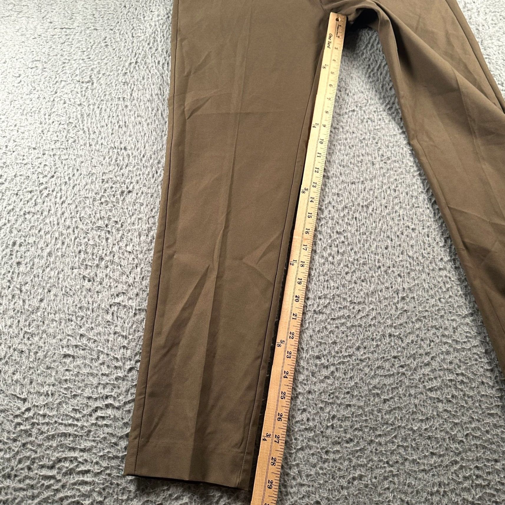 Asics BYLT Premium Basics Executive Pants Mens 31 Regular Brown Chino Flat Front Slim Straight Belt Loops Size US 31 - 7 Thumbnail