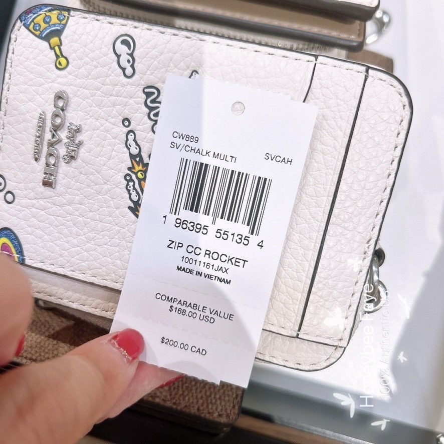 Coach Cosmic Coach Zip Card Case With Rocket Print CW889 Size ONE SIZE - 5 Thumbnail