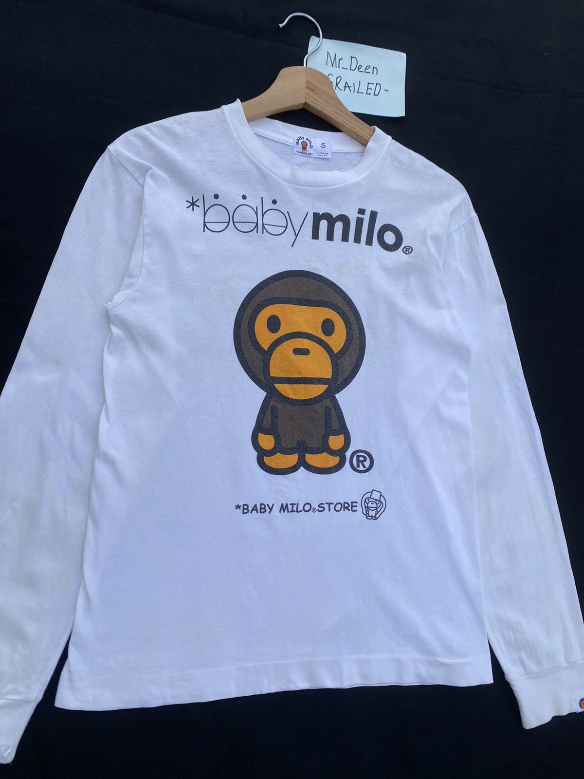 Bape Rare Vintage Baby Milo by BAPE Longsleeve Tshirt Size US S / EU 44-46 / 1 - 5 Thumbnail