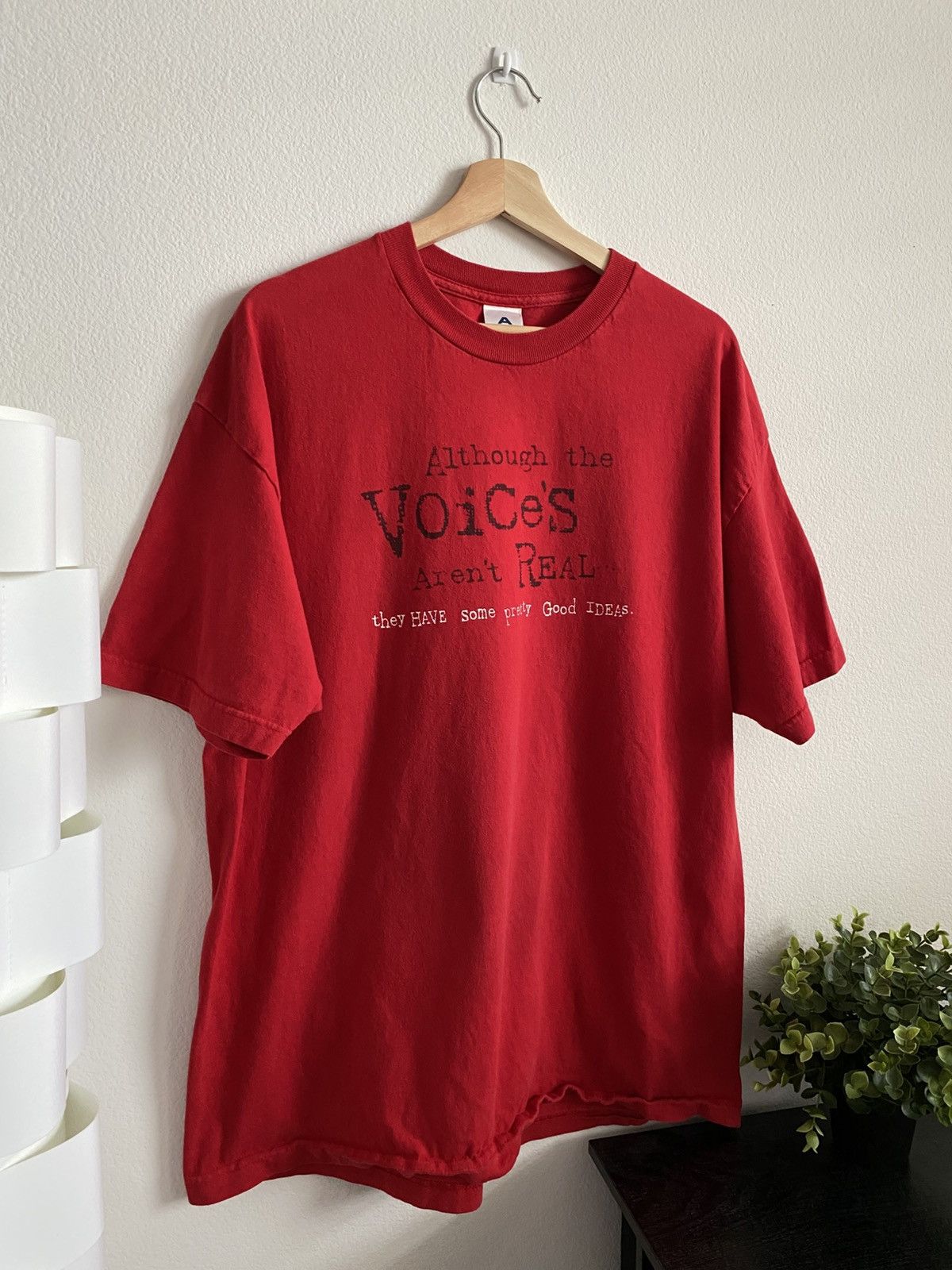 Unsound Rags Y2K The Voices Arent Real Funny Word Tee Size US XL / EU 56 / 4 - 2 Thumbnail