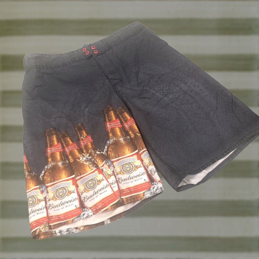 Budweiser Mens Board Shorts Swim Trunks Budweiser Anheuser-Busch 2014 Dark Gray SZ 34 Mens Size US 34 / EU 50 - 1 Thumbnail
