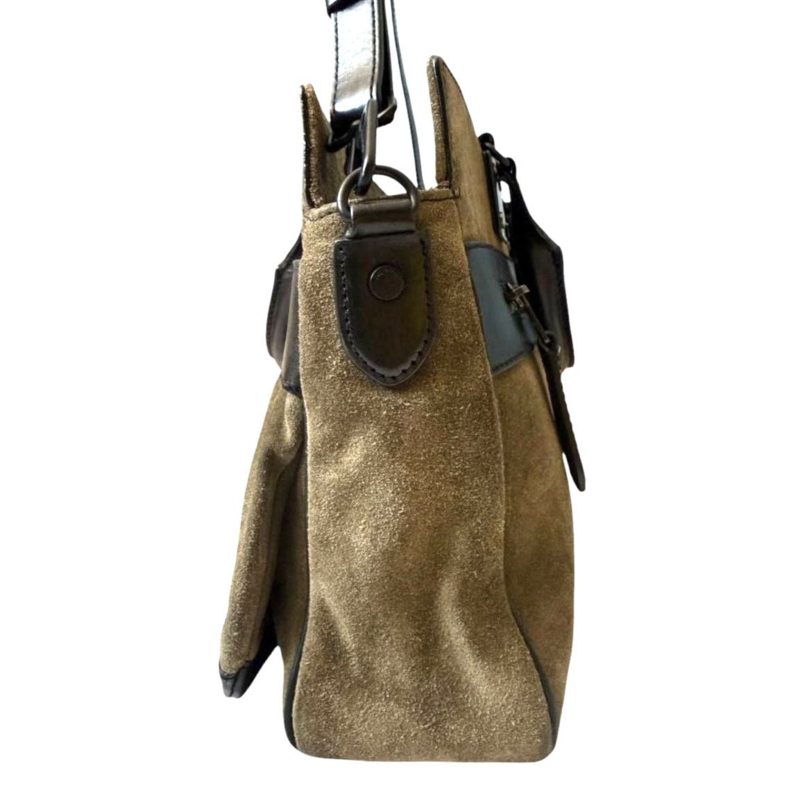 Rag & Bone Rag & Bone Olive Green/Black Suede Leather Bag Purse Size ONE SIZE - 4 Thumbnail