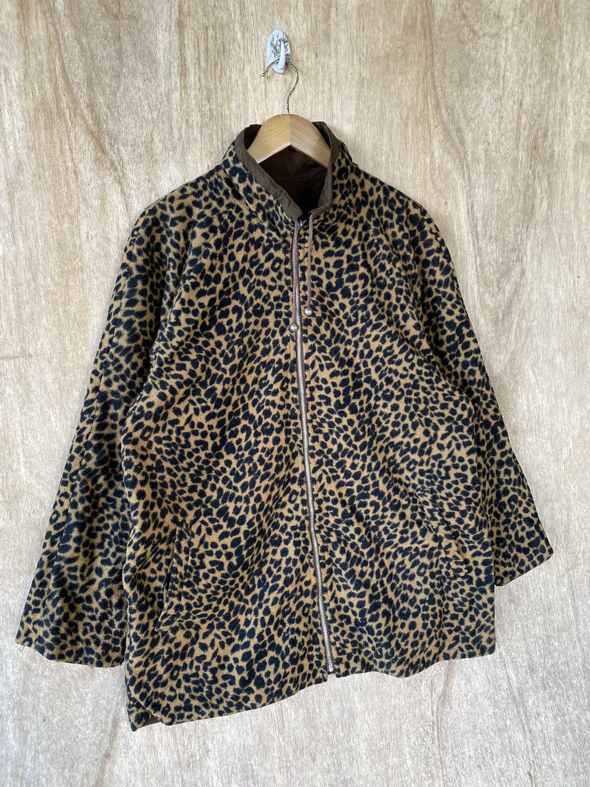 Vintage Leopard Print Fleece Jacket by Calzione - Vintage Fashion Size US L / EU 52-54 / 3 - 3 Thumbnail