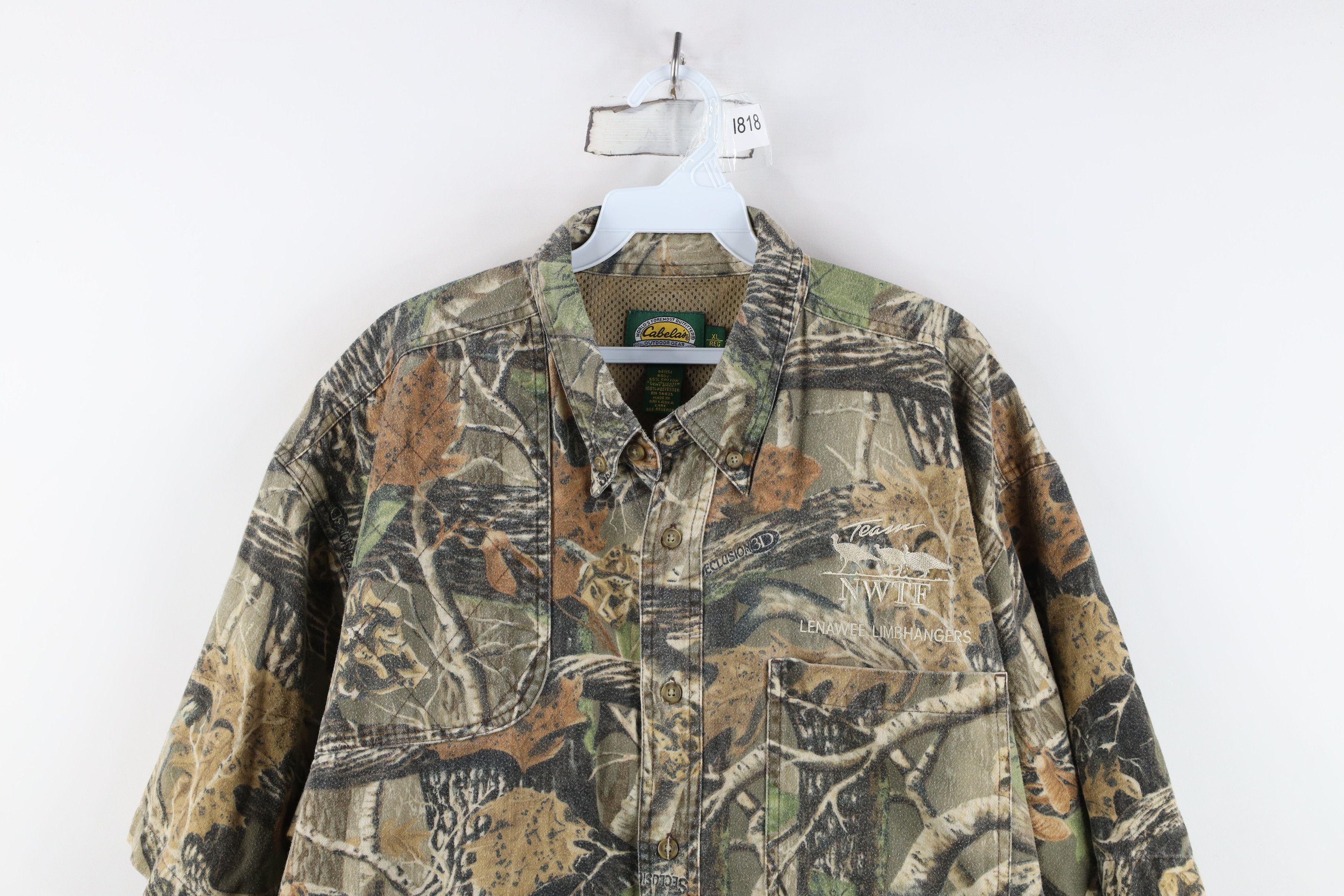 Cabelas Vintage Cabelas NWTF Camouflage Chamois Cloth Button Shirt Size US XL / EU 56 / 4 - 2 Thumbnail