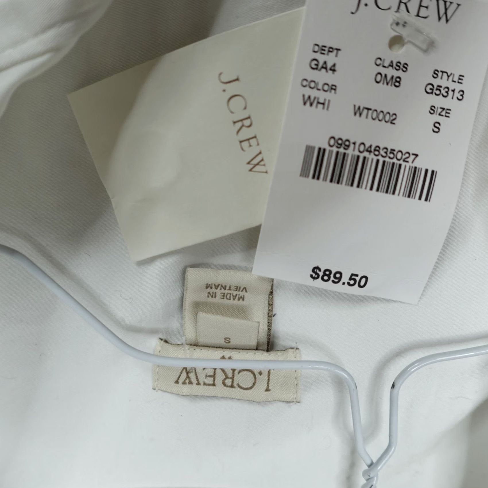 J.Crew J.CREW Womens Dress Small White Popover Cotton Shirt NEW G5313 Size S / US 4 / IT 40 - 2 Thumbnail