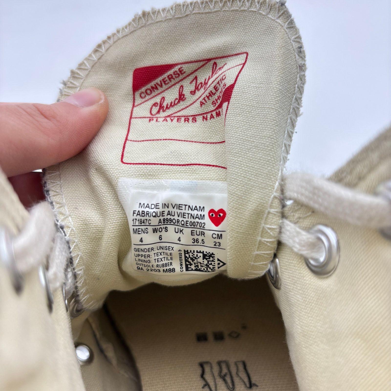 Comme des Garcons × Converse Converse Comme des Garcons Play Heart High Sneakers Womens 6 Size US 6 / IT 36 - 9 Thumbnail