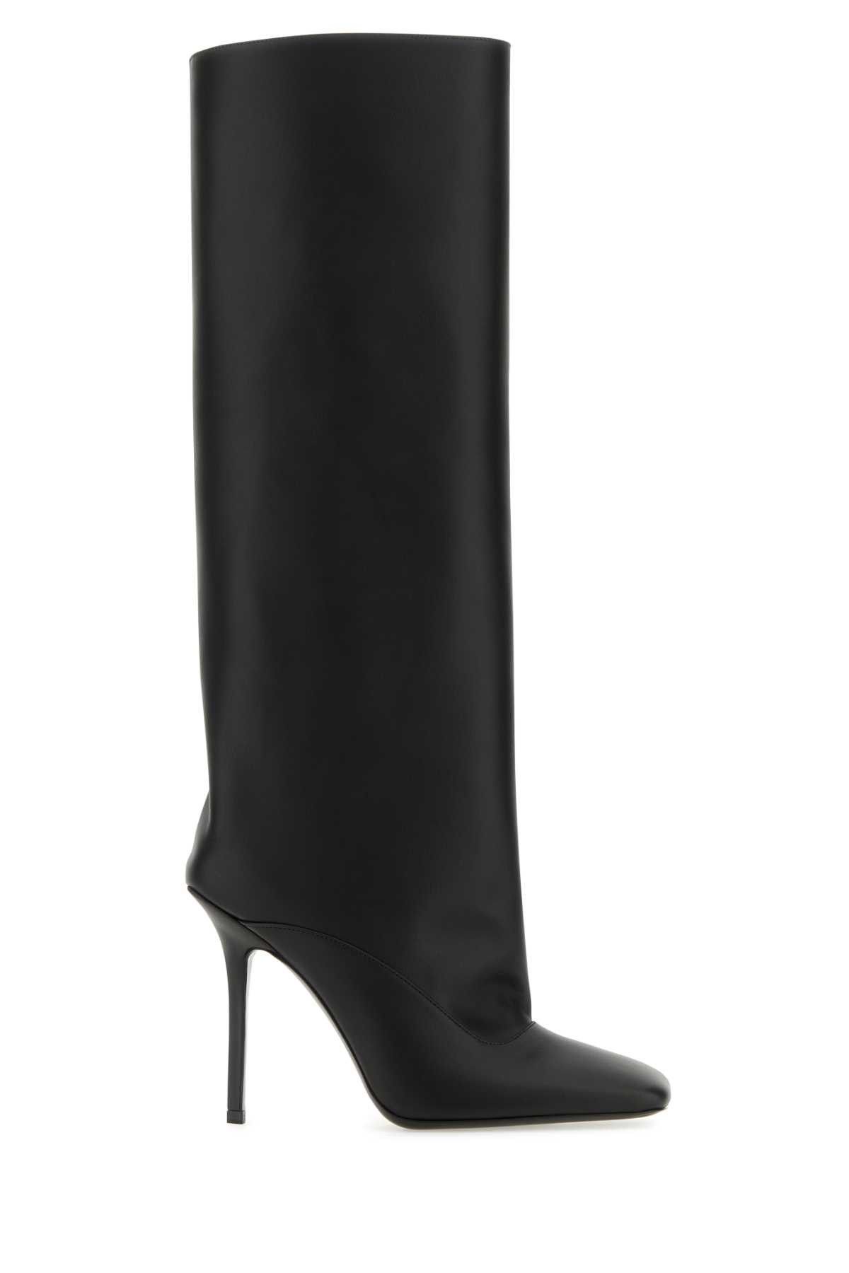 image of The Attico Black Leather Sienna Boots, Women's (Size 9)