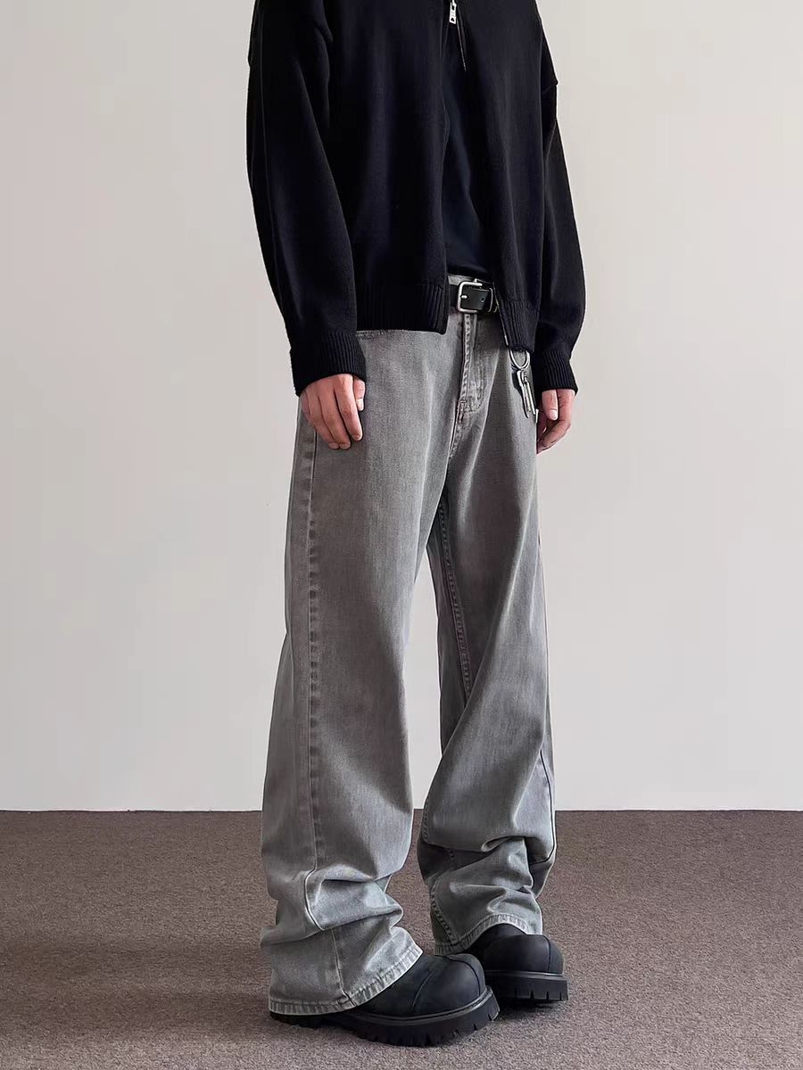 Japanese Brand × Jean High street vintage gray straight tube micro flared jeans Size US 32 / EU 48 - 2 Thumbnail