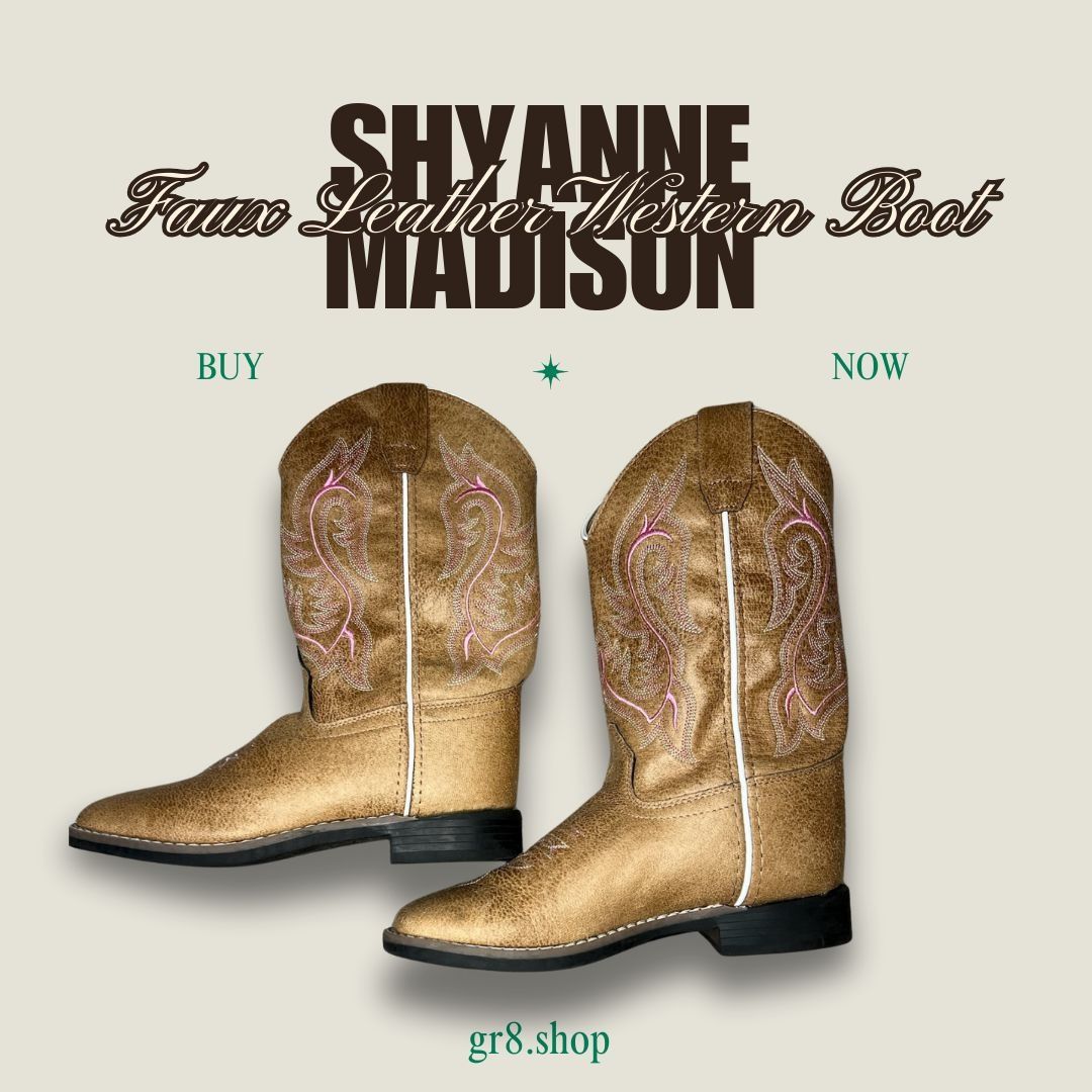 Other Shyanne Madison Faux Leather Western Boots Size 4 Gold With Size US 4 / IT 34 - 1 Thumbnail