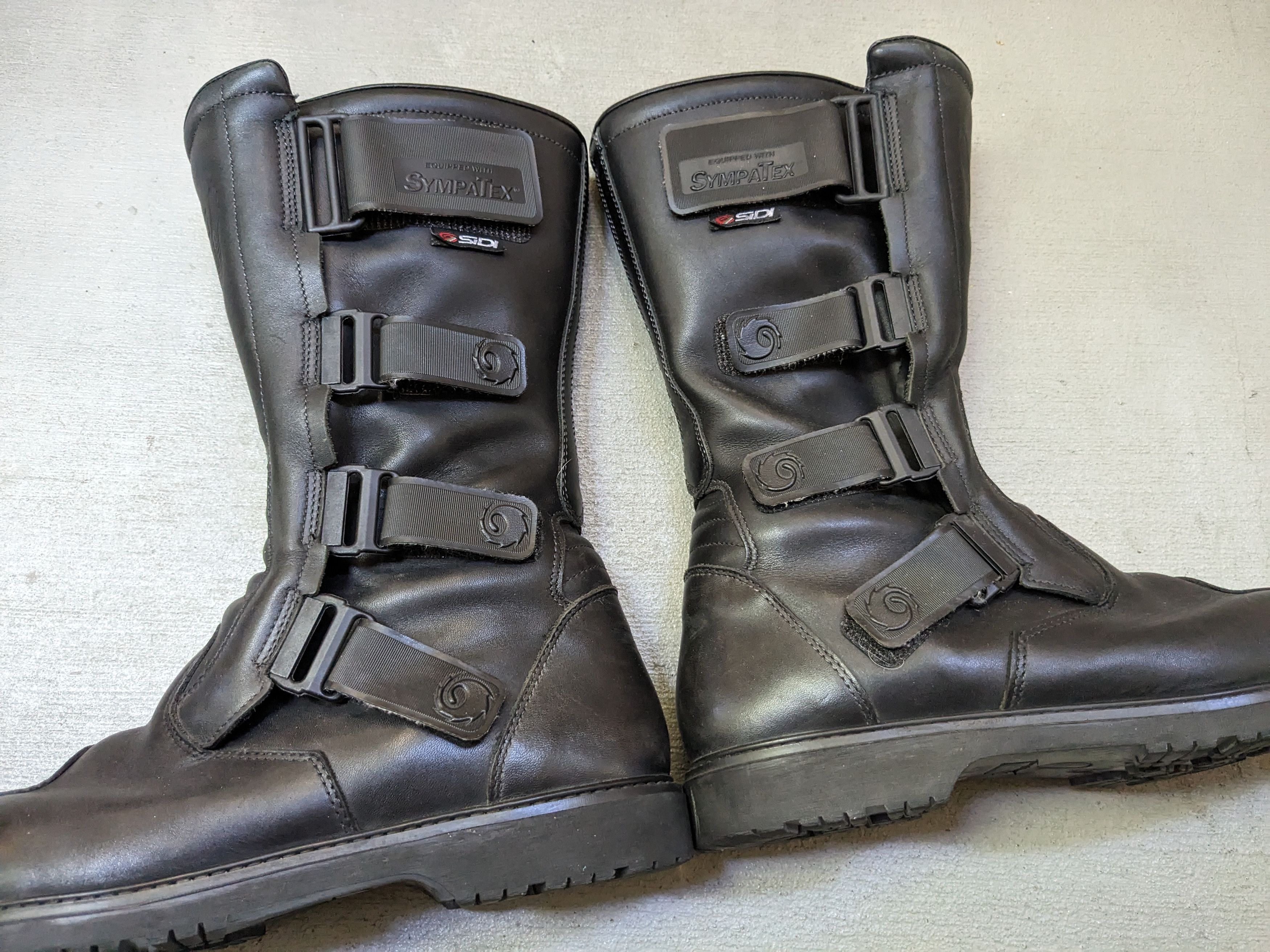 Vintage Moto Boots Black 12.5 Leather Biker Moto Rubber Italy Size US 12.5 / EU 45-46 - 5 Thumbnail