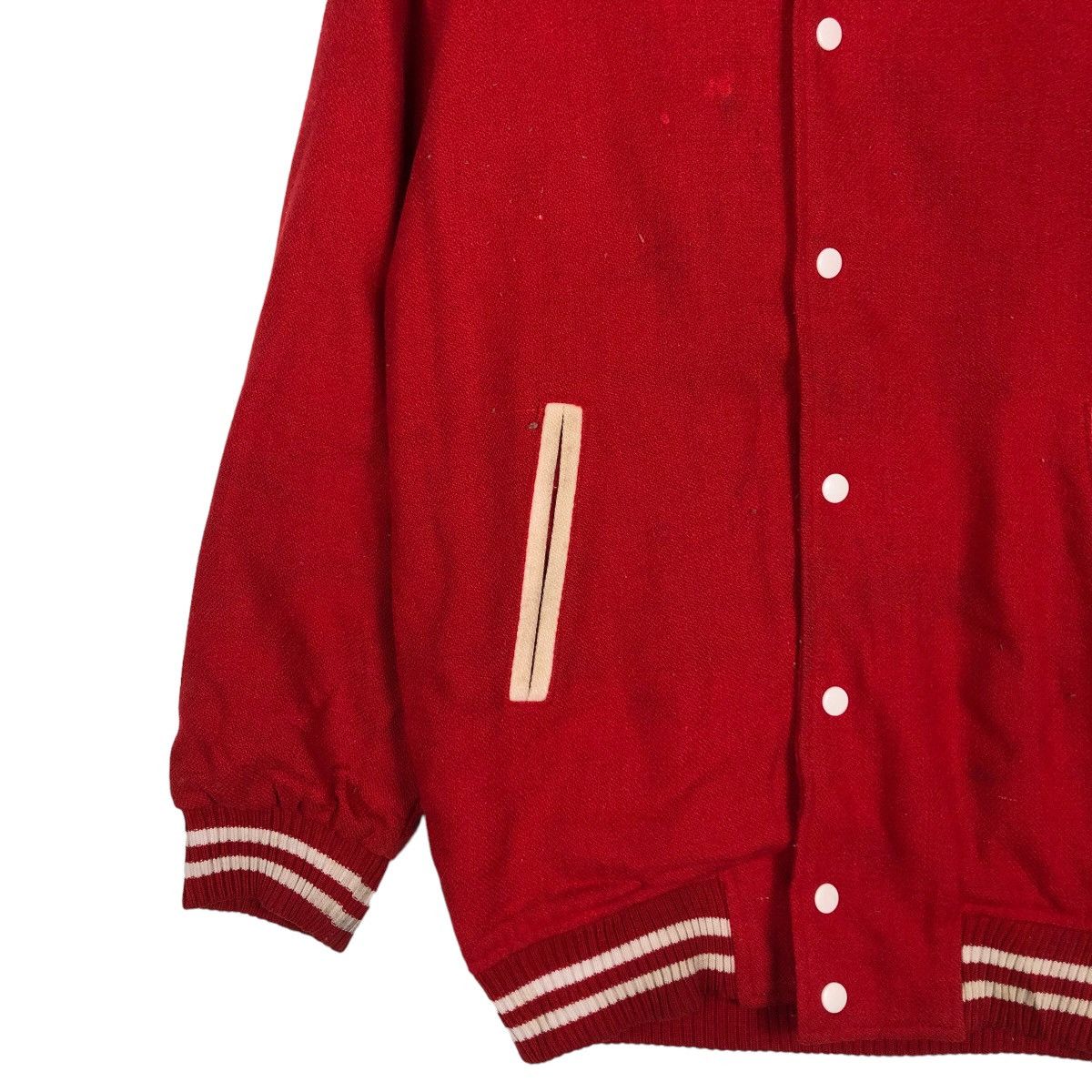 Japanese Brand 🔥VINTAGE VARSITY JACKET BOMBER JUMPER STADIUM RICH RED Size US M / EU 48-50 / 2 - 6 Thumbnail