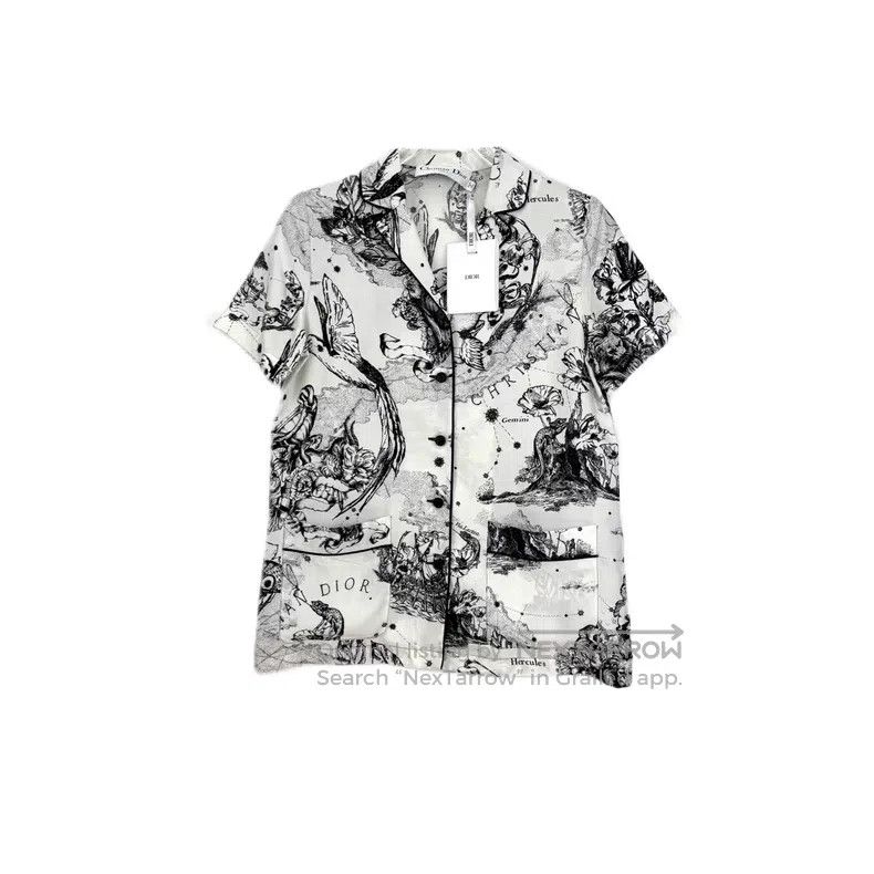 Dior Dior Black and white plant animal logo mulberry silk short Size XS / US 0-2 / IT 36-38 - 1 Thumbnail