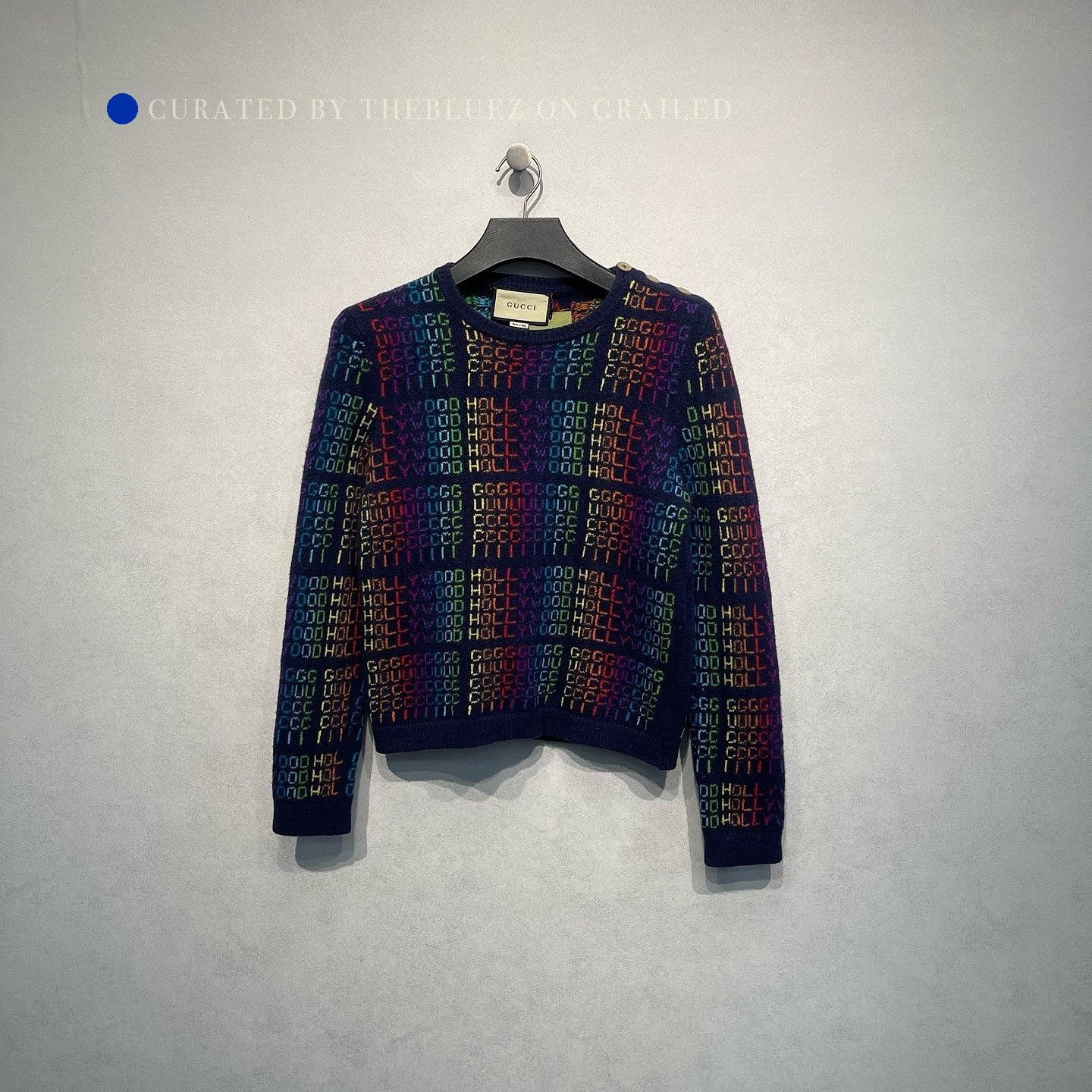Gucci Vibrant Rainbow Logo Knit Sweater Size US M / EU 48-50 / 2 - 1 Thumbnail