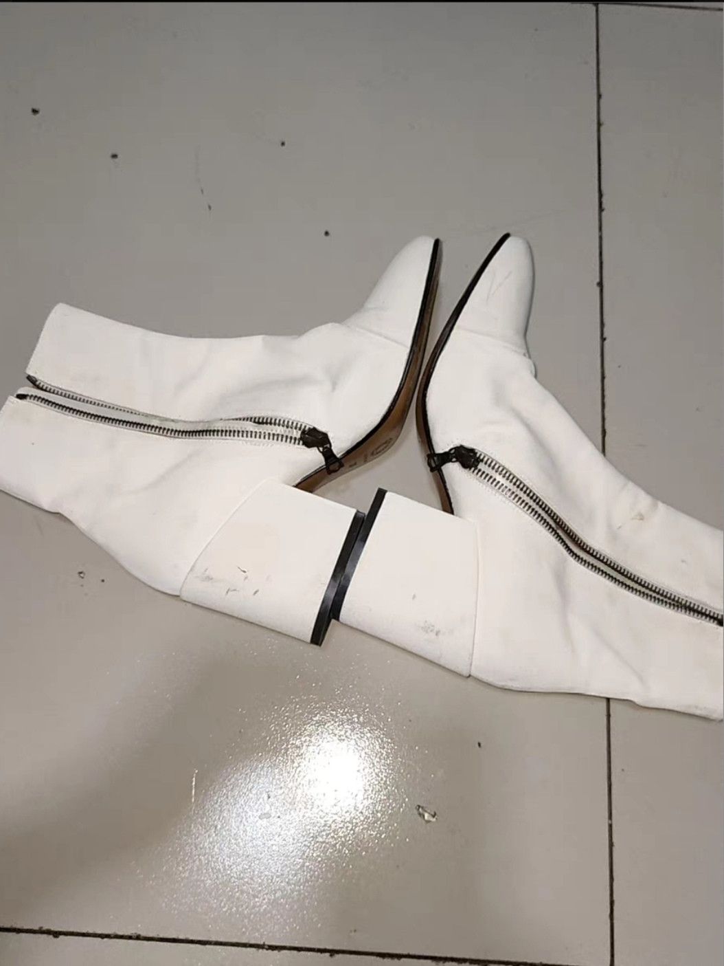 Dries Van Noten 17aw runway White Cowhide High Heels Size US 7 / IT 37 - 2 Thumbnail