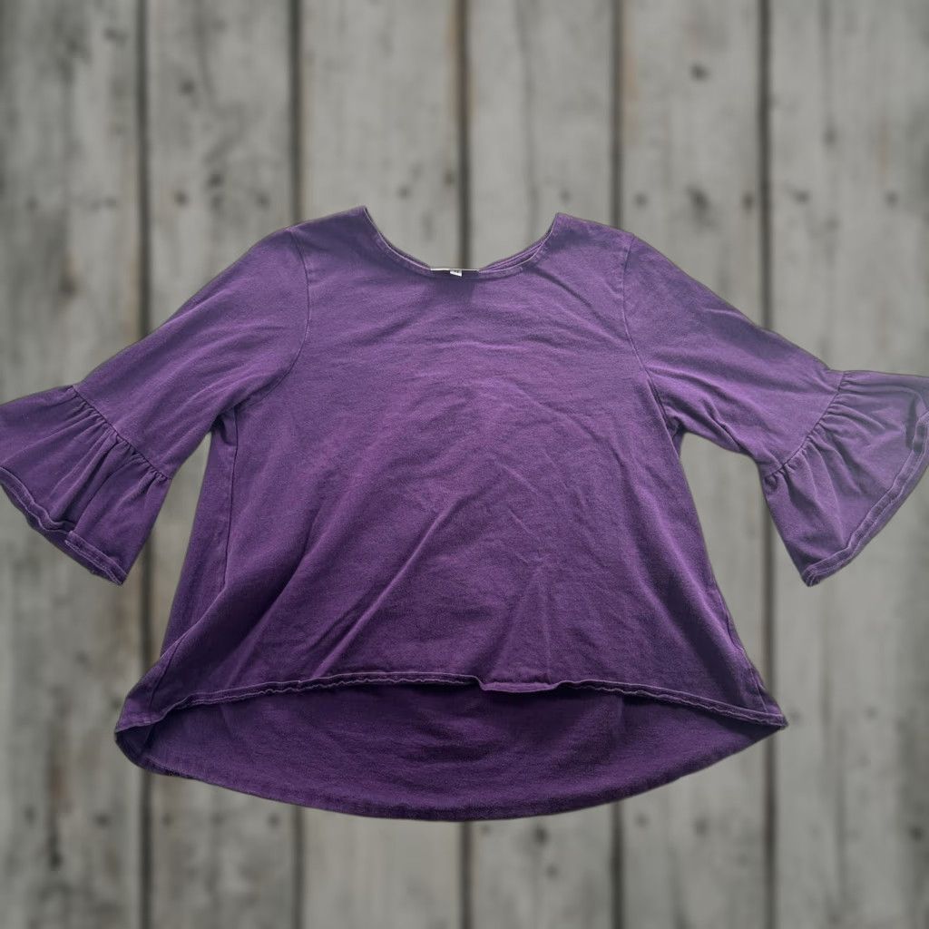 Bell Bryn Walker Shirt Womens Medium Purple Bell Sleeve 100% Cotton Made USA Size M / US 6-8 / IT 42-44 - 1 Thumbnail