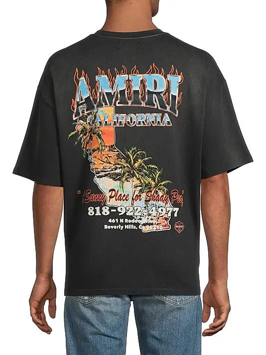 Amiri os11x1225 Sunny Place Oversized T-Shirt in Black Size US M / EU 48-50 / 2 - 5 Thumbnail